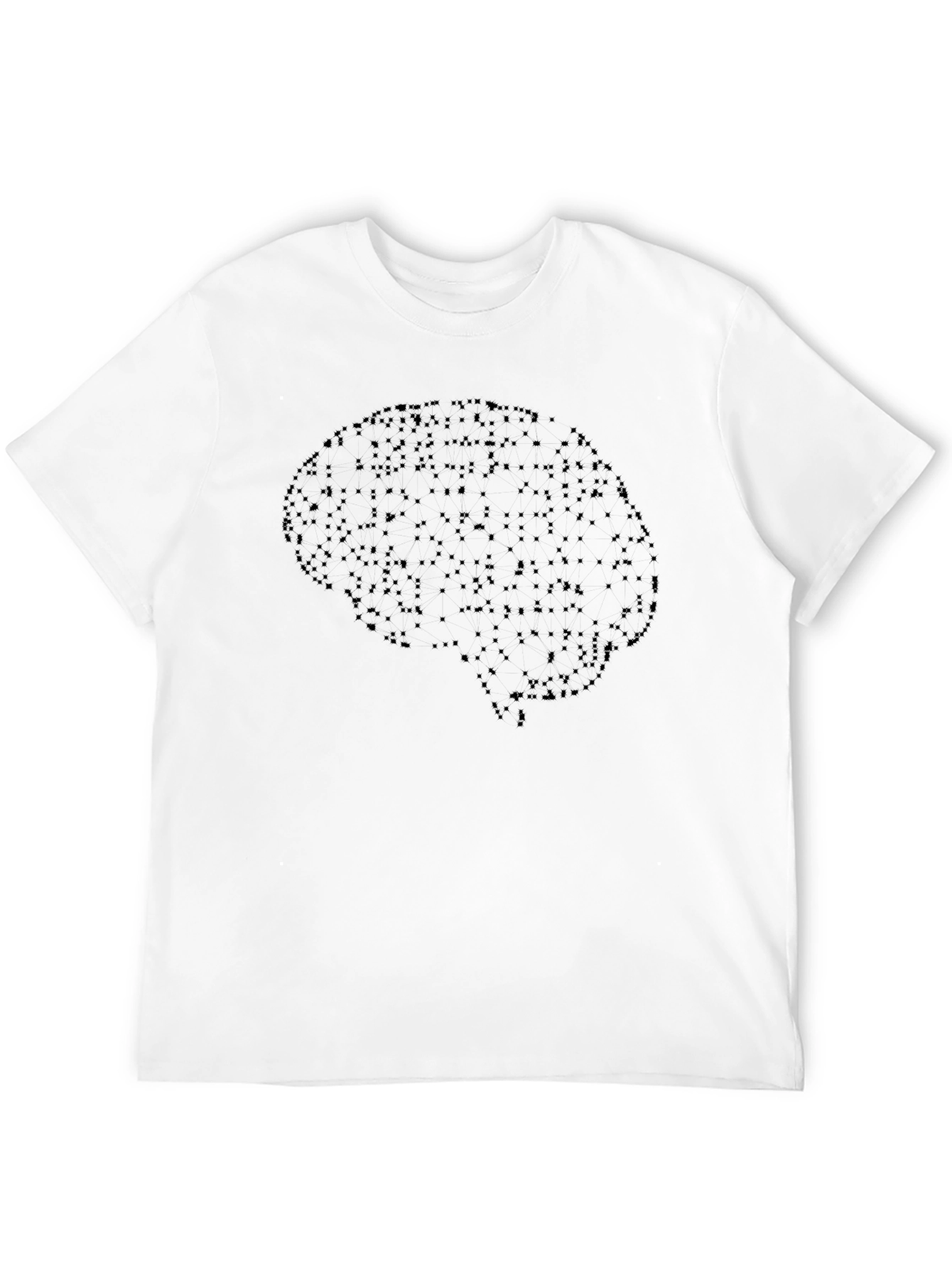 Brain Dot Pattern Black T-Shirt