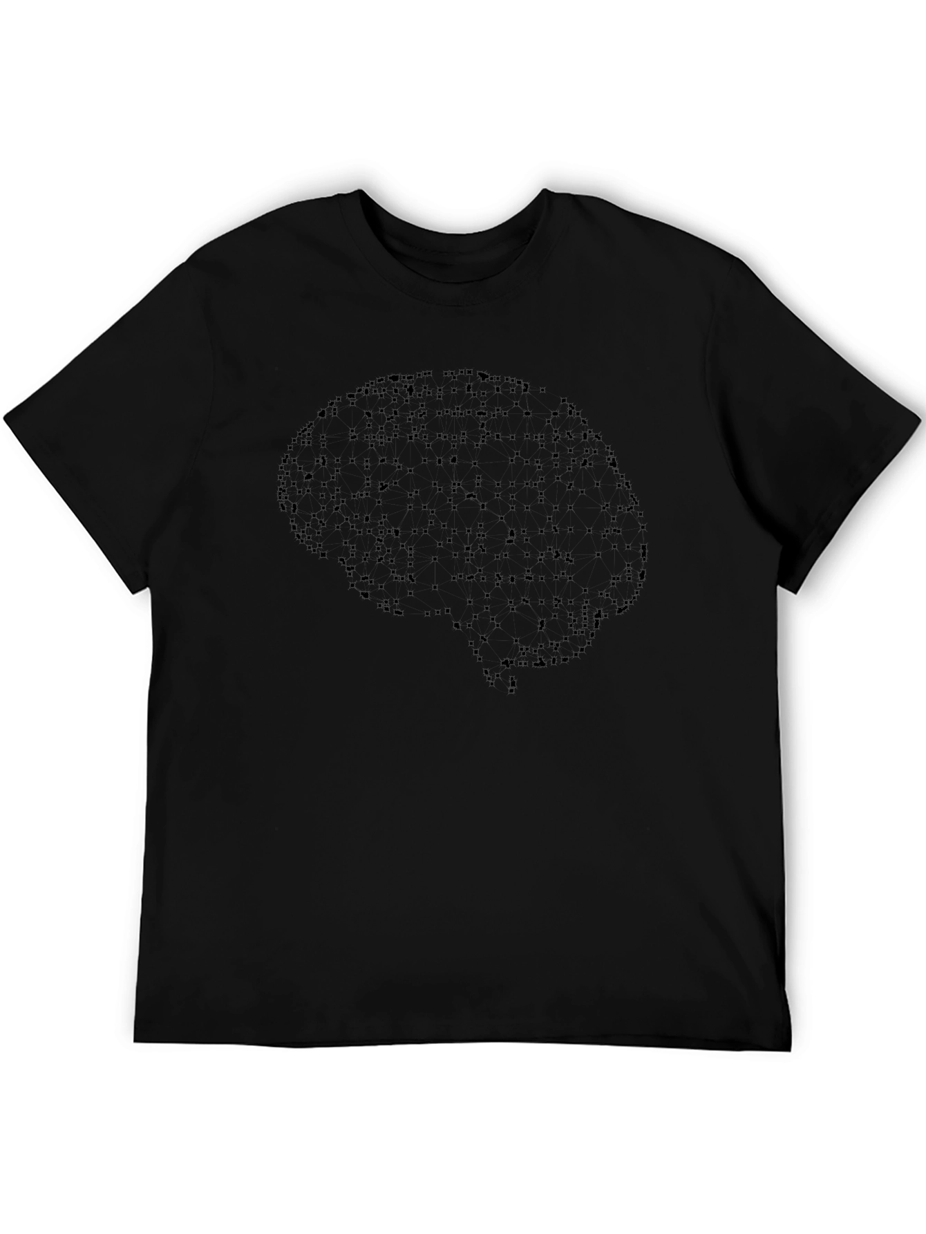 Brain Dot Pattern Black T-Shirt