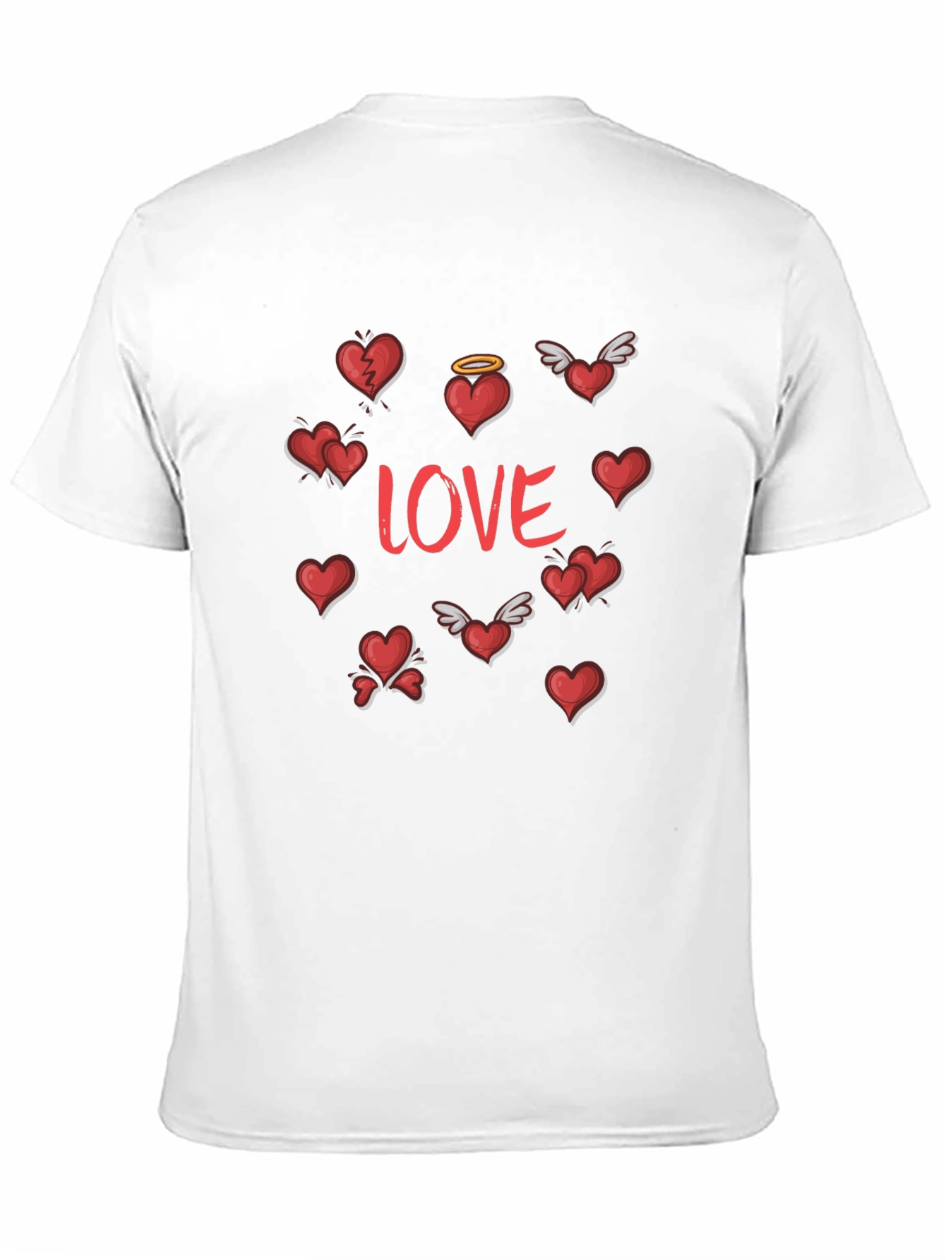 Love Hearts Graphic Tee - Stylish Valentines Shirt