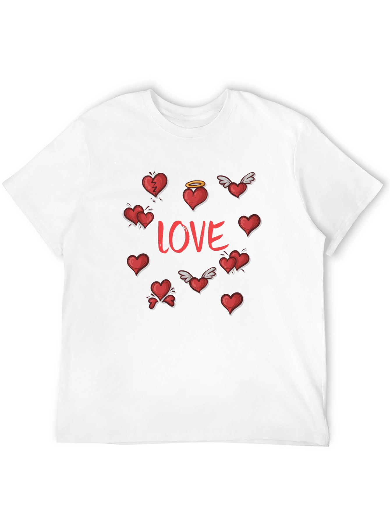 Love Hearts Graphic Tee - Stylish Valentines Shirt