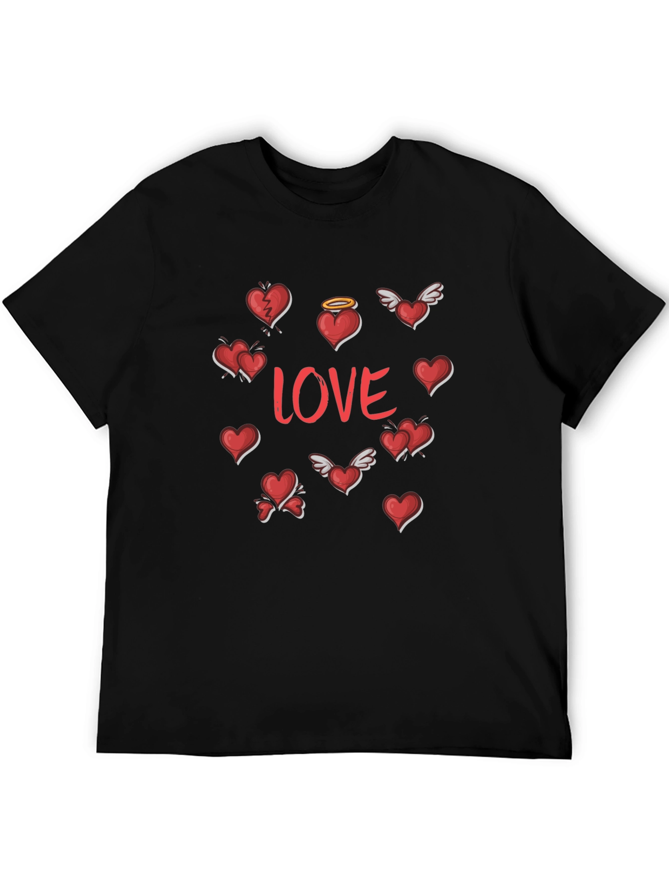 Love Hearts Graphic Tee - Stylish Valentines Shirt