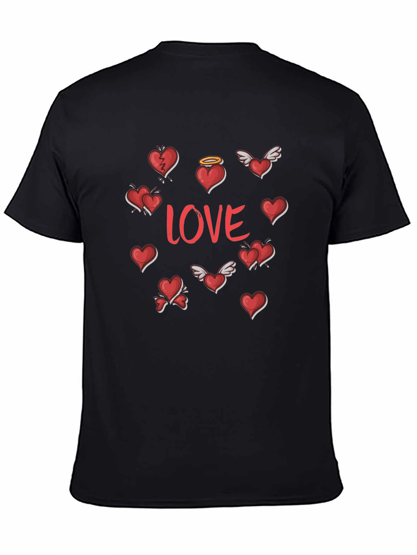 Love Hearts Graphic Tee - Stylish Valentines Shirt