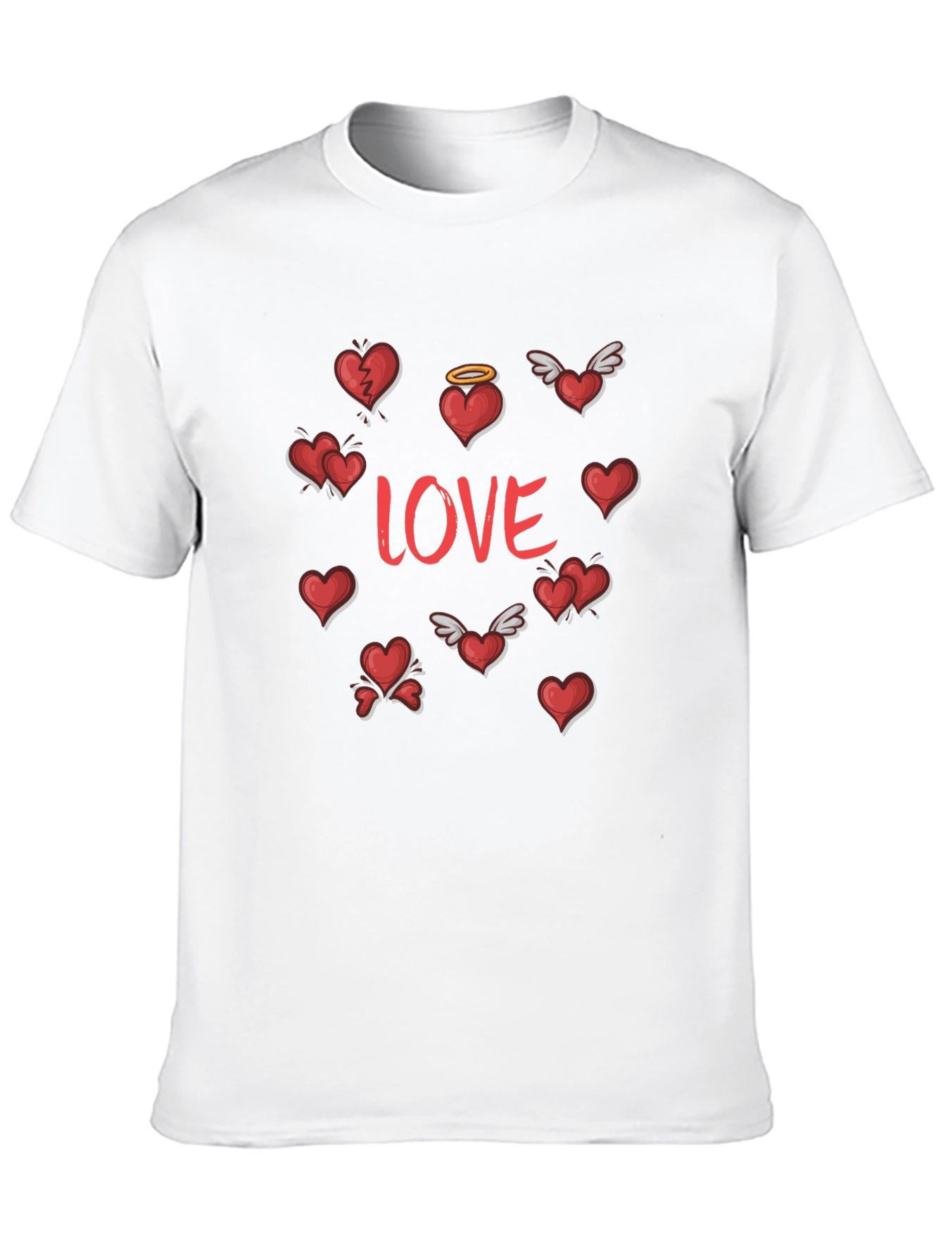 Love Hearts Graphic Tee - Stylish Valentines Shirt