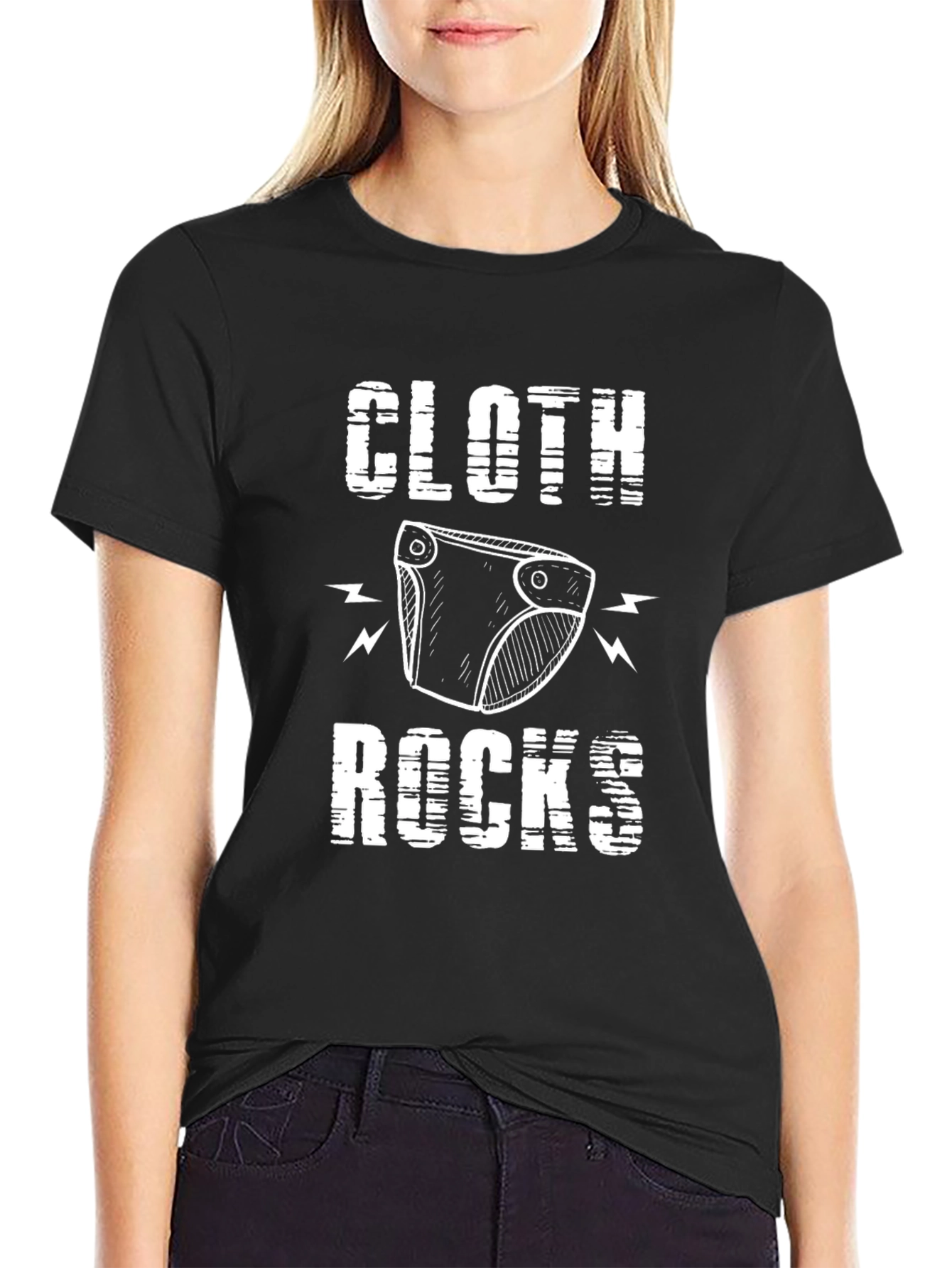 Cloth Rocks Graphic Tee - Black Cotton T-Shirt