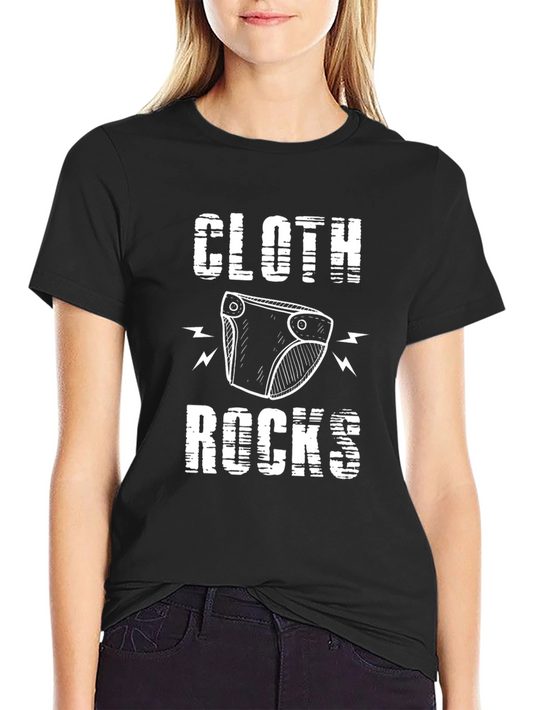 Cloth Rocks Graphic Tee - Black Cotton T-Shirt