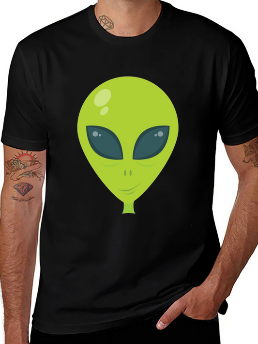 Alien Head Graphic Print T-Shirt