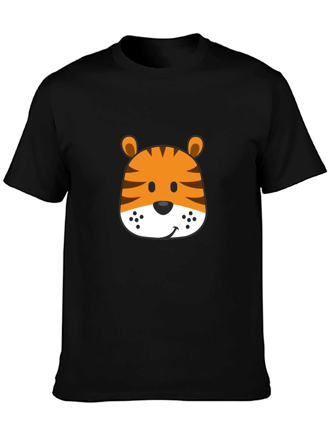 Fun Tiger Graphic Tee - Soft Black Cotton Shirt