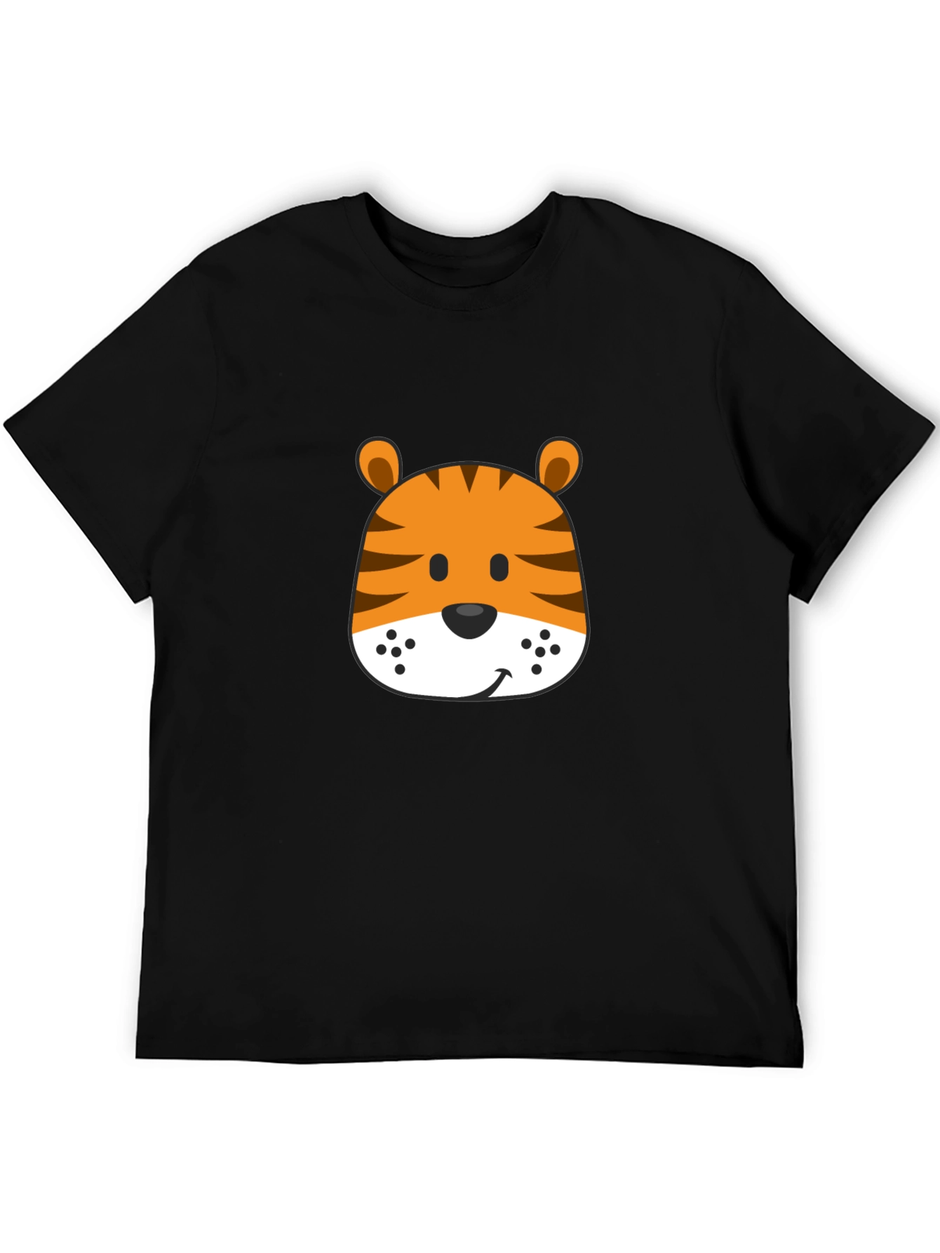 Fun Tiger Graphic Tee - Soft Black Cotton Shirt
