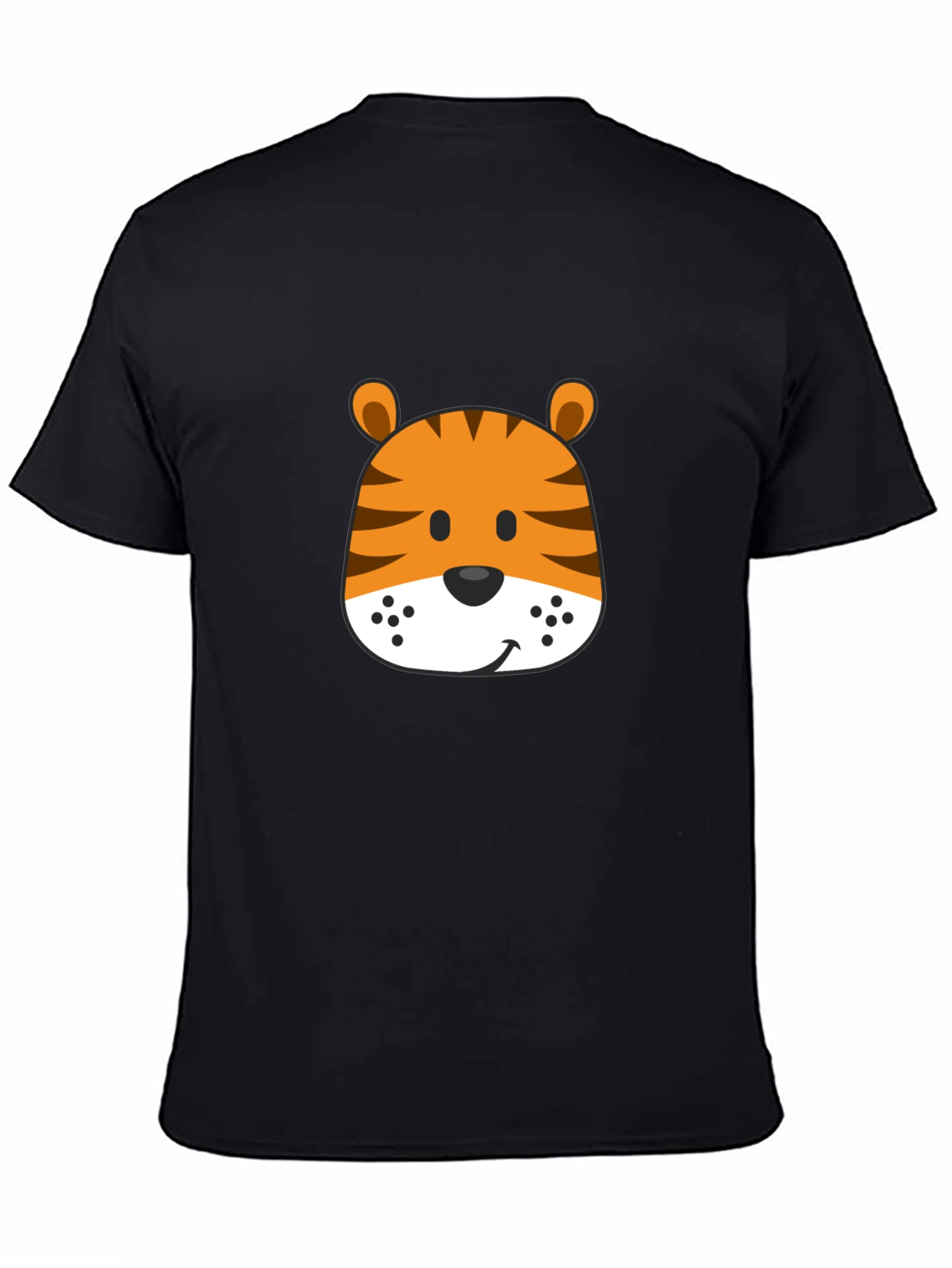 Fun Tiger Graphic Tee - Soft Black Cotton Shirt