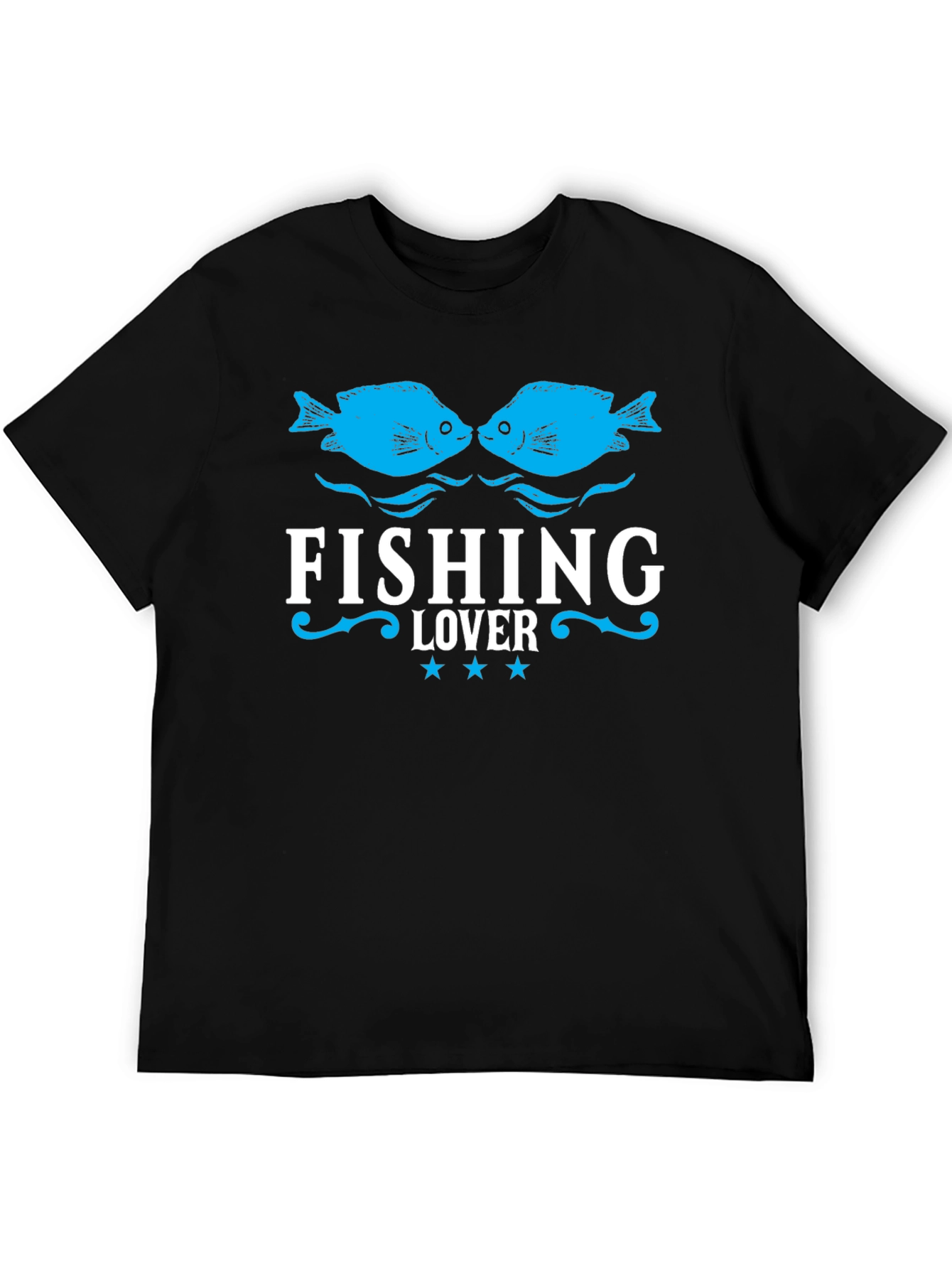 Fishing Lover T-Shirt - Black Fish Design