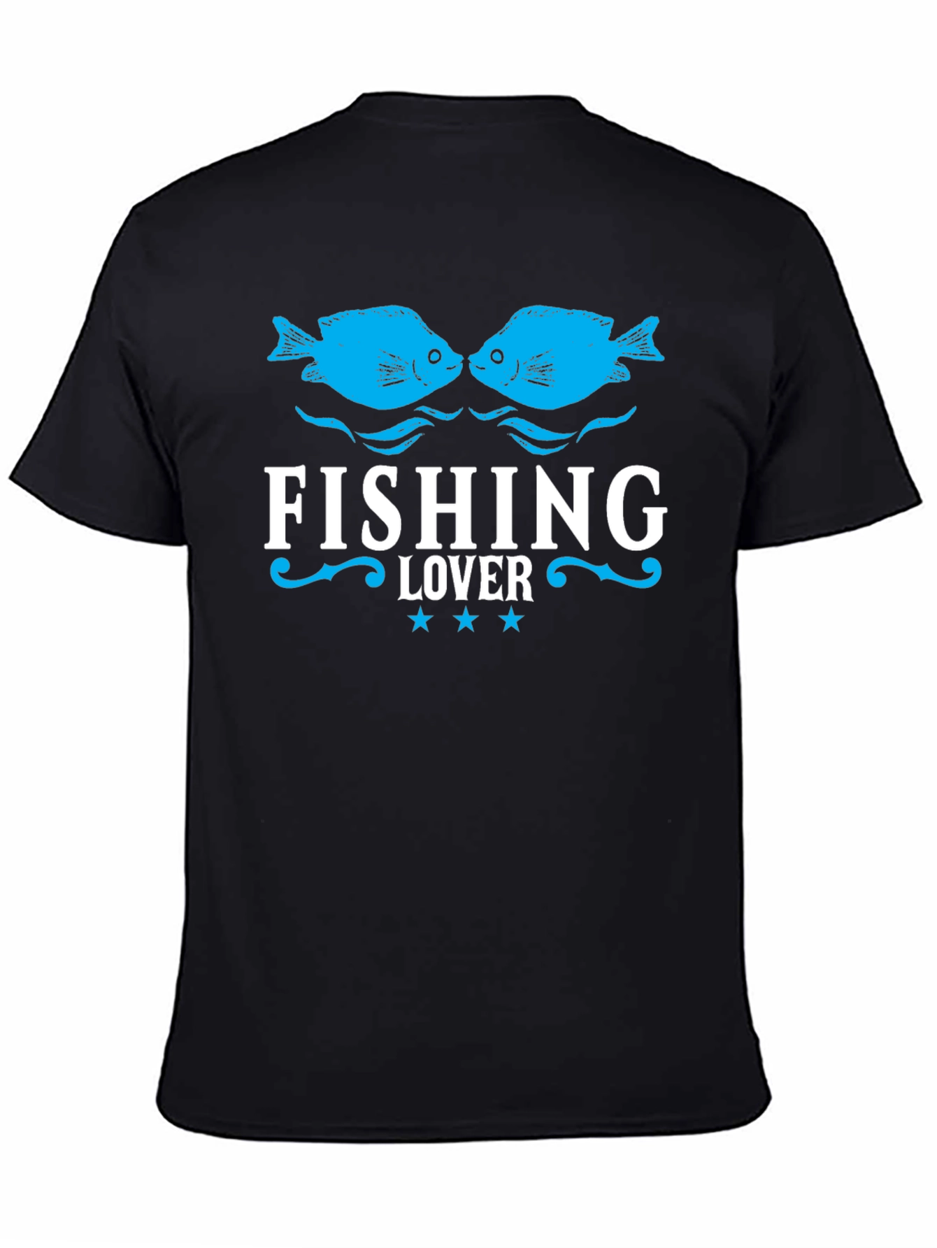Fishing Lover T-Shirt - Black Fish Design