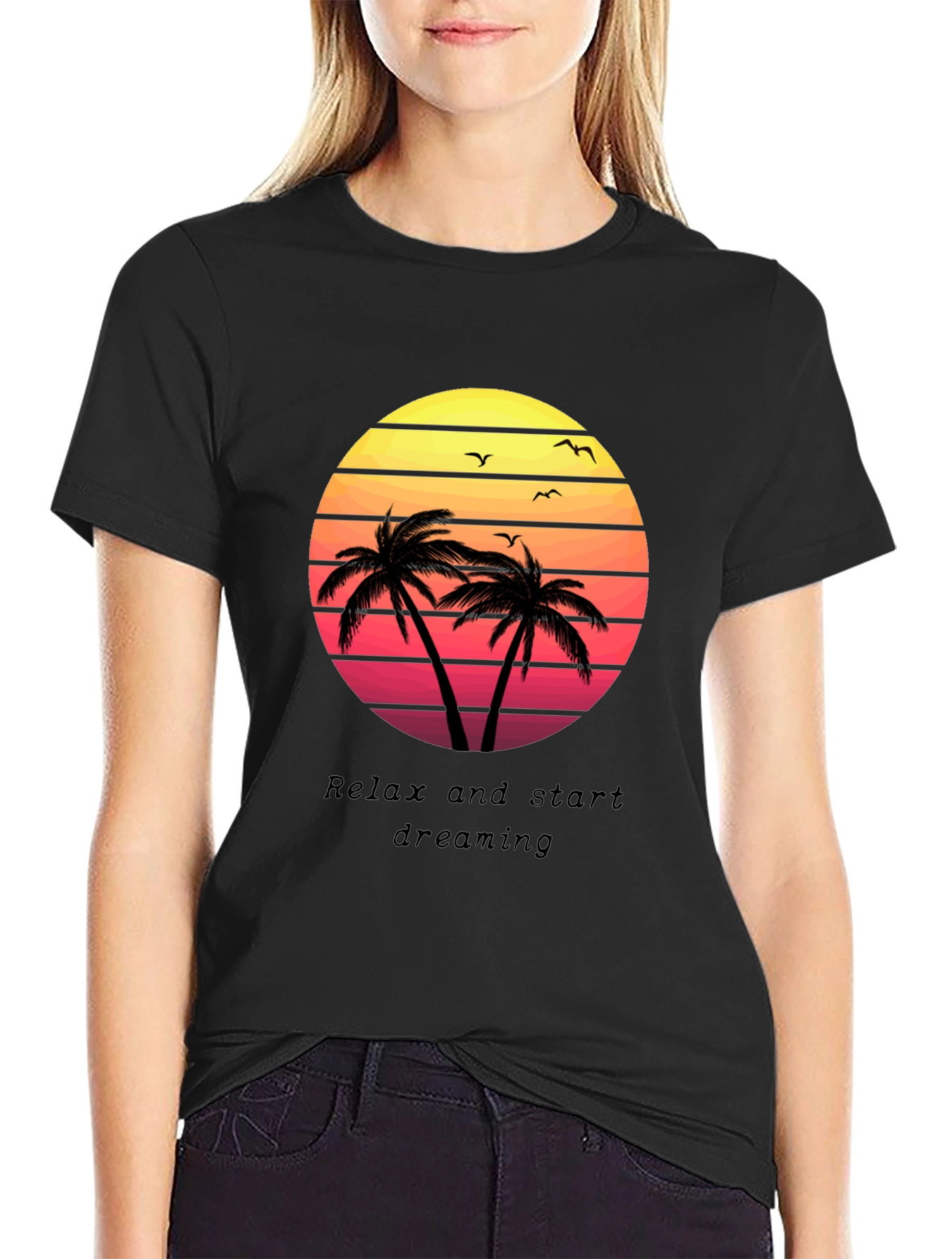 Tropical Sunset T-Shirt: Relax & Dream