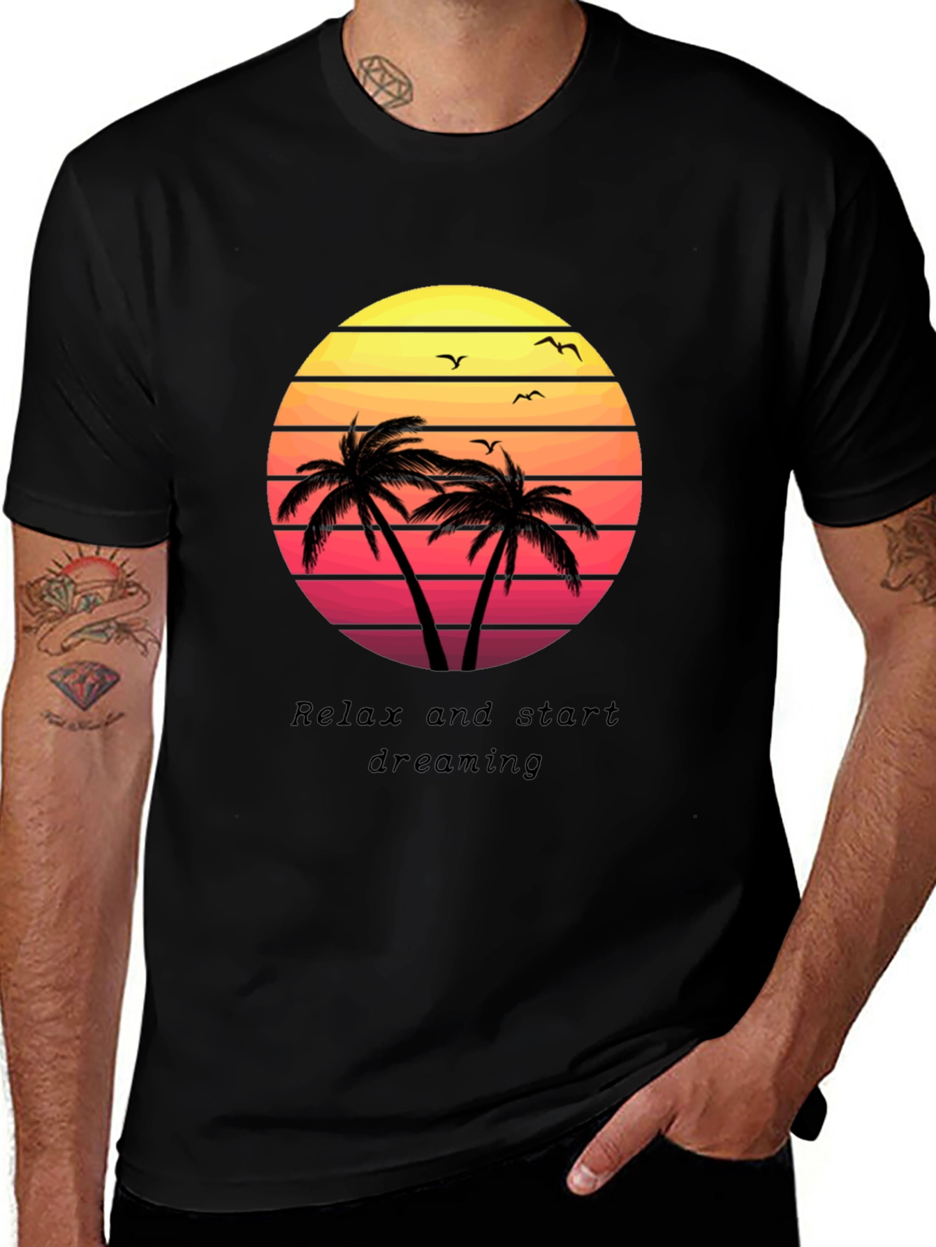 Tropical Sunset T-Shirt: Relax & Dream