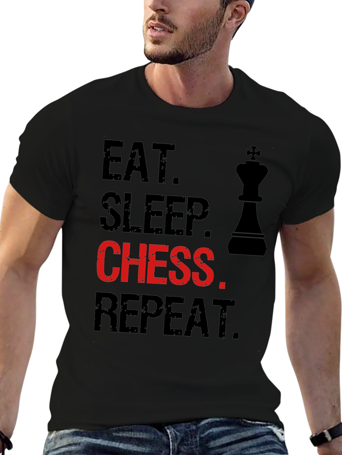 Eat Sleep Chess Repeat T-Shirt - Black