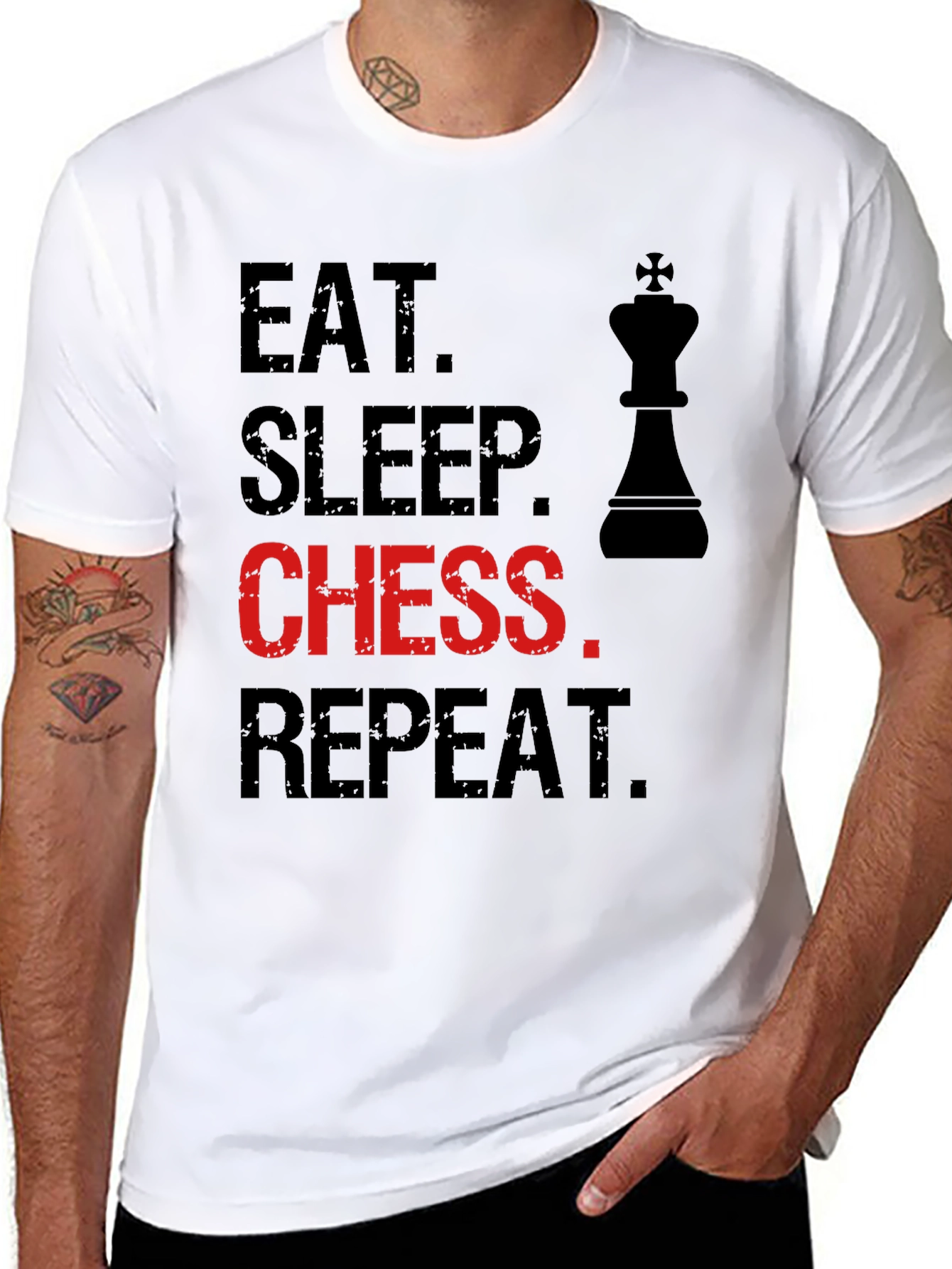 Eat Sleep Chess Repeat T-Shirt - Black