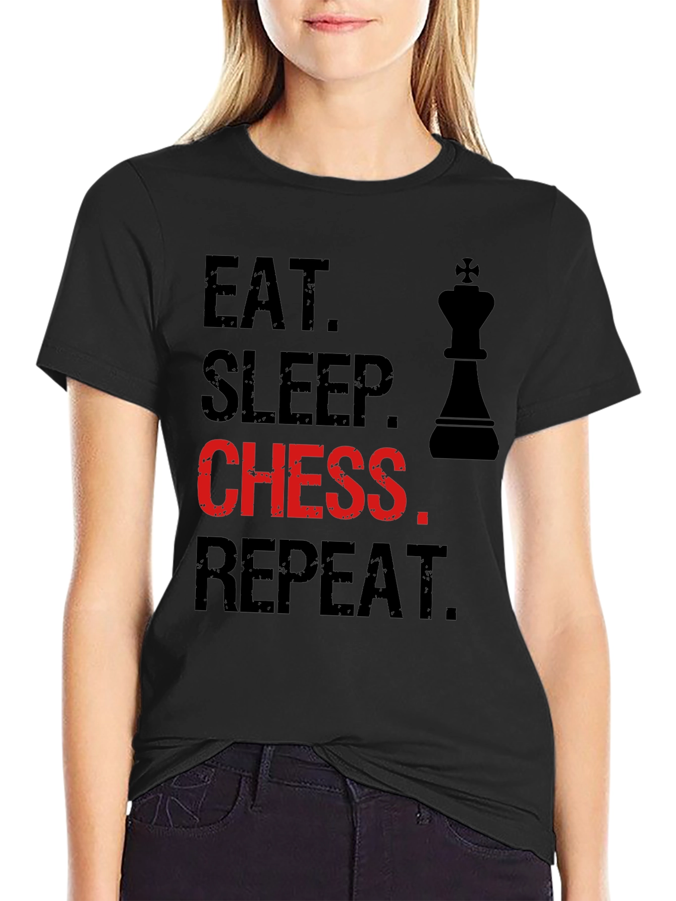 Eat Sleep Chess Repeat T-Shirt - Black