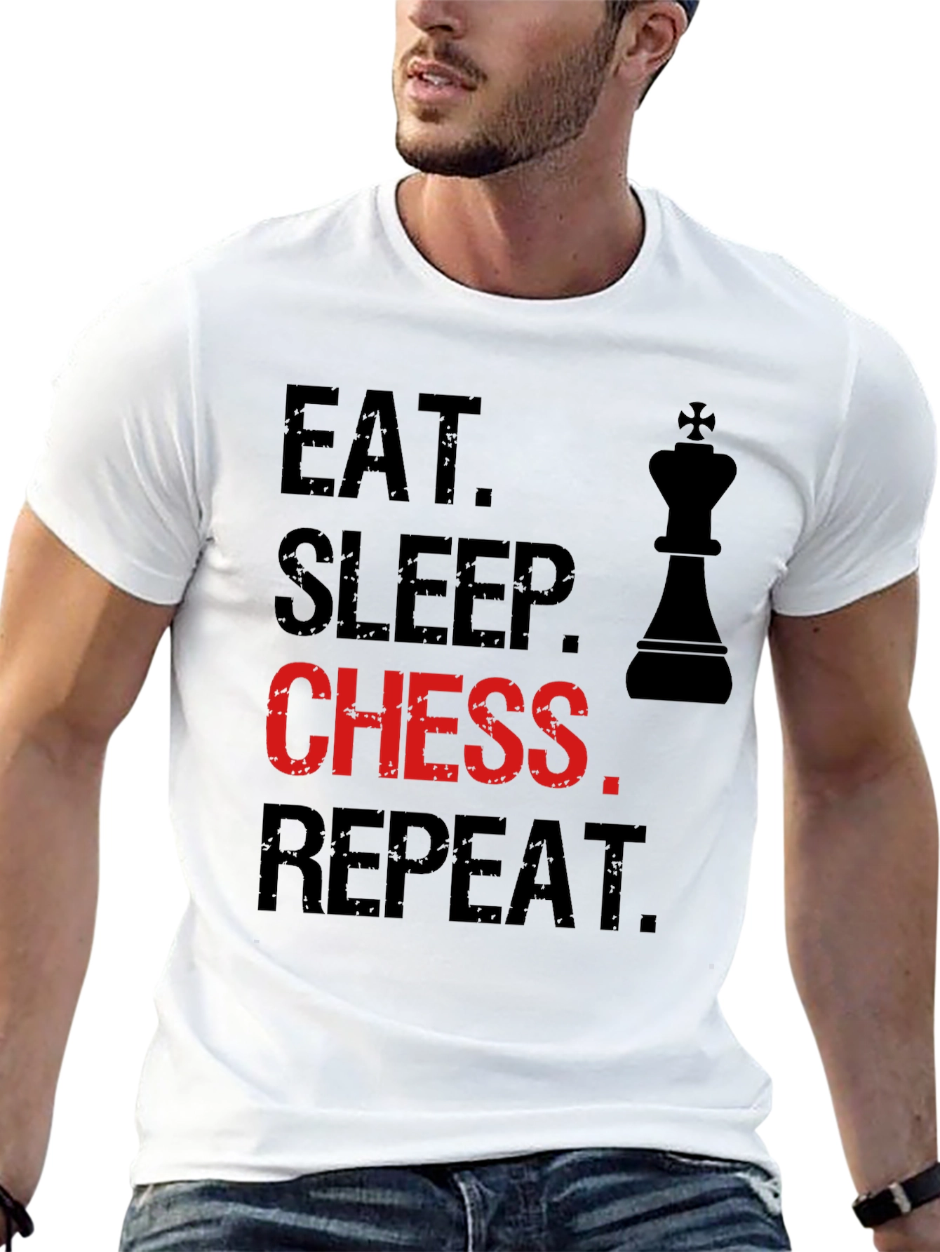 Eat Sleep Chess Repeat T-Shirt - Black
