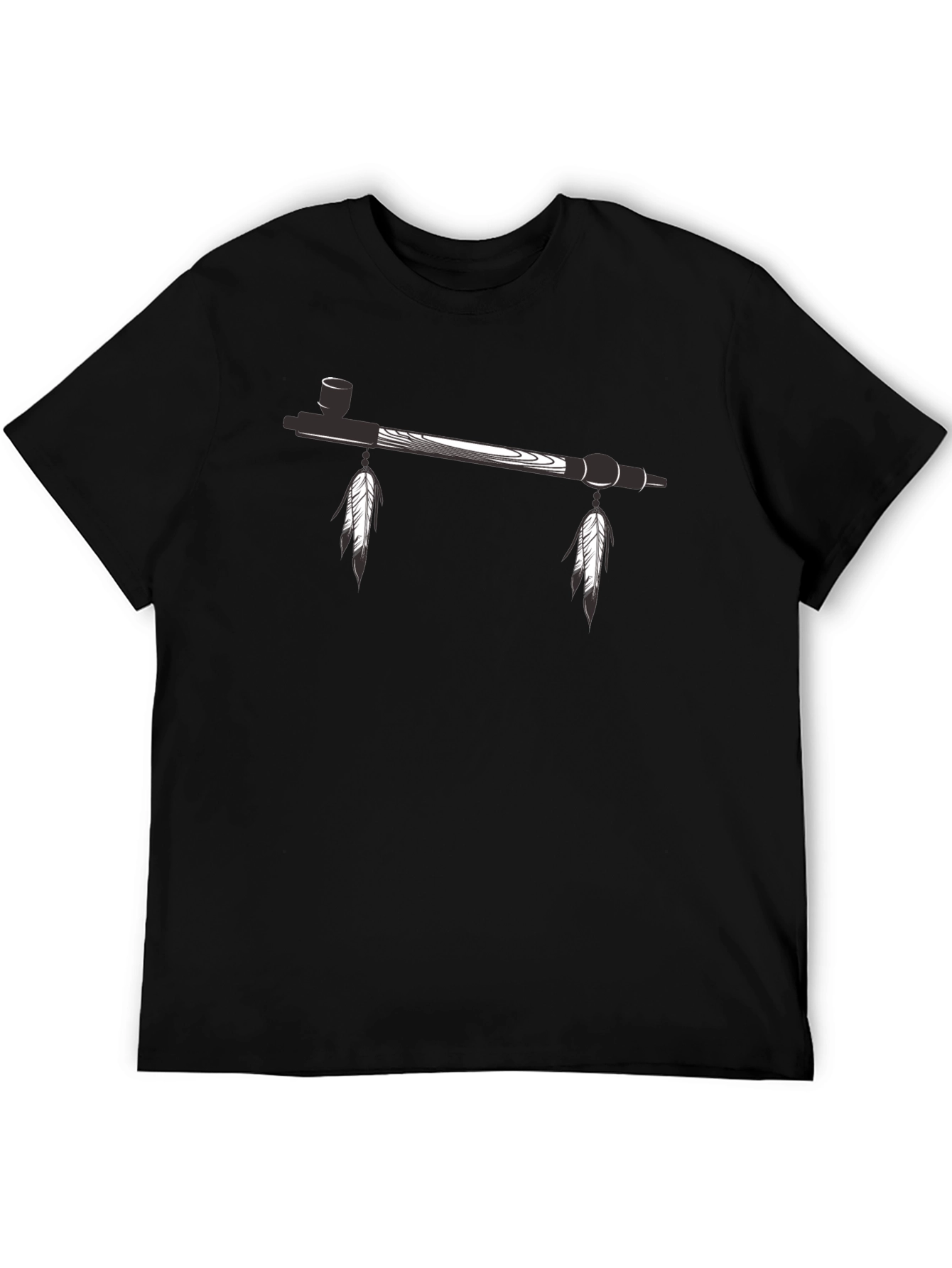 Native American Peace Pipe T-Shirt - Black