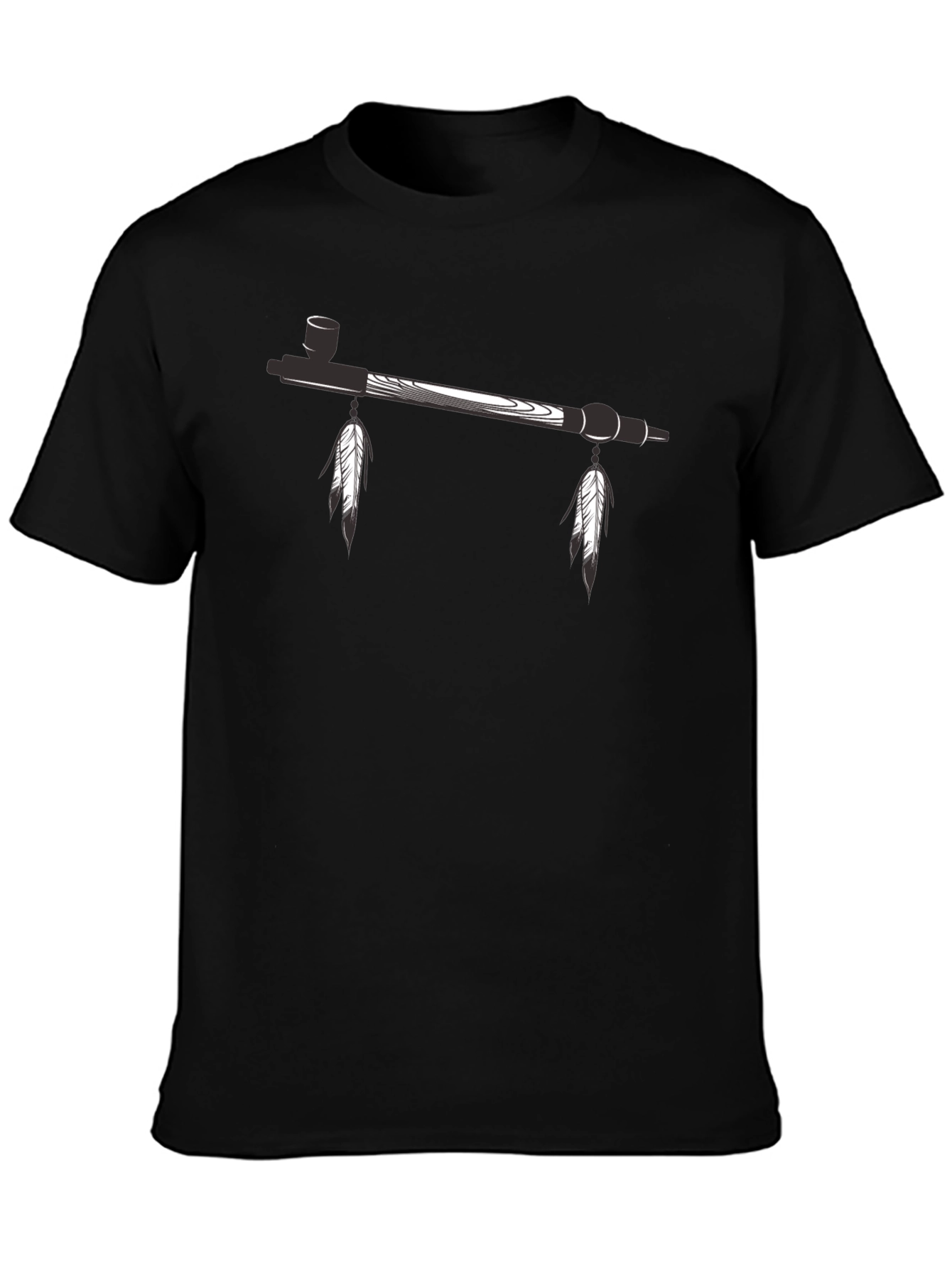 Native American Peace Pipe T-Shirt - Black