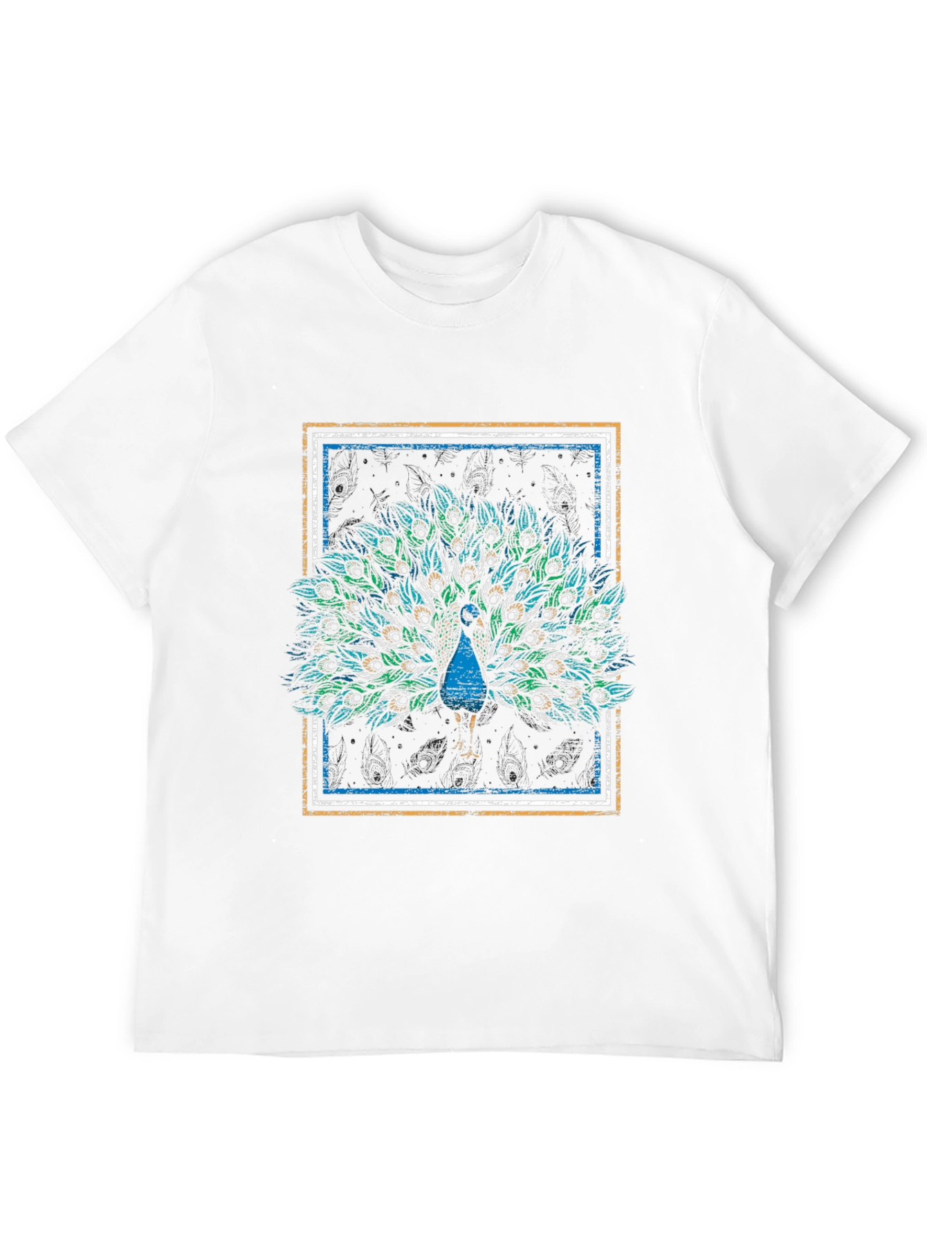 Peacock Graphic Tee - Stylish Mens Black T-Shirt