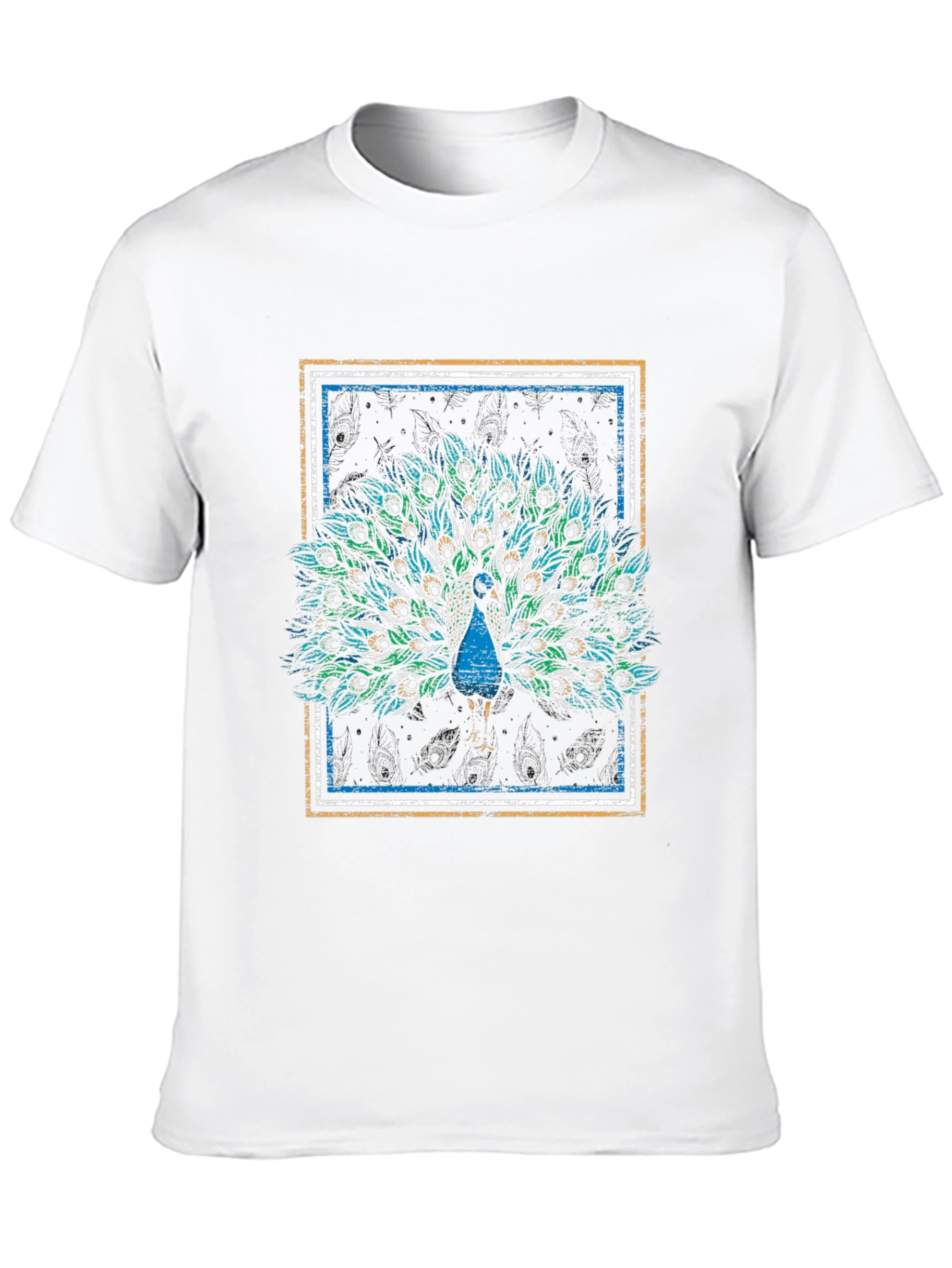 Peacock Graphic Tee - Stylish Mens Black T-Shirt