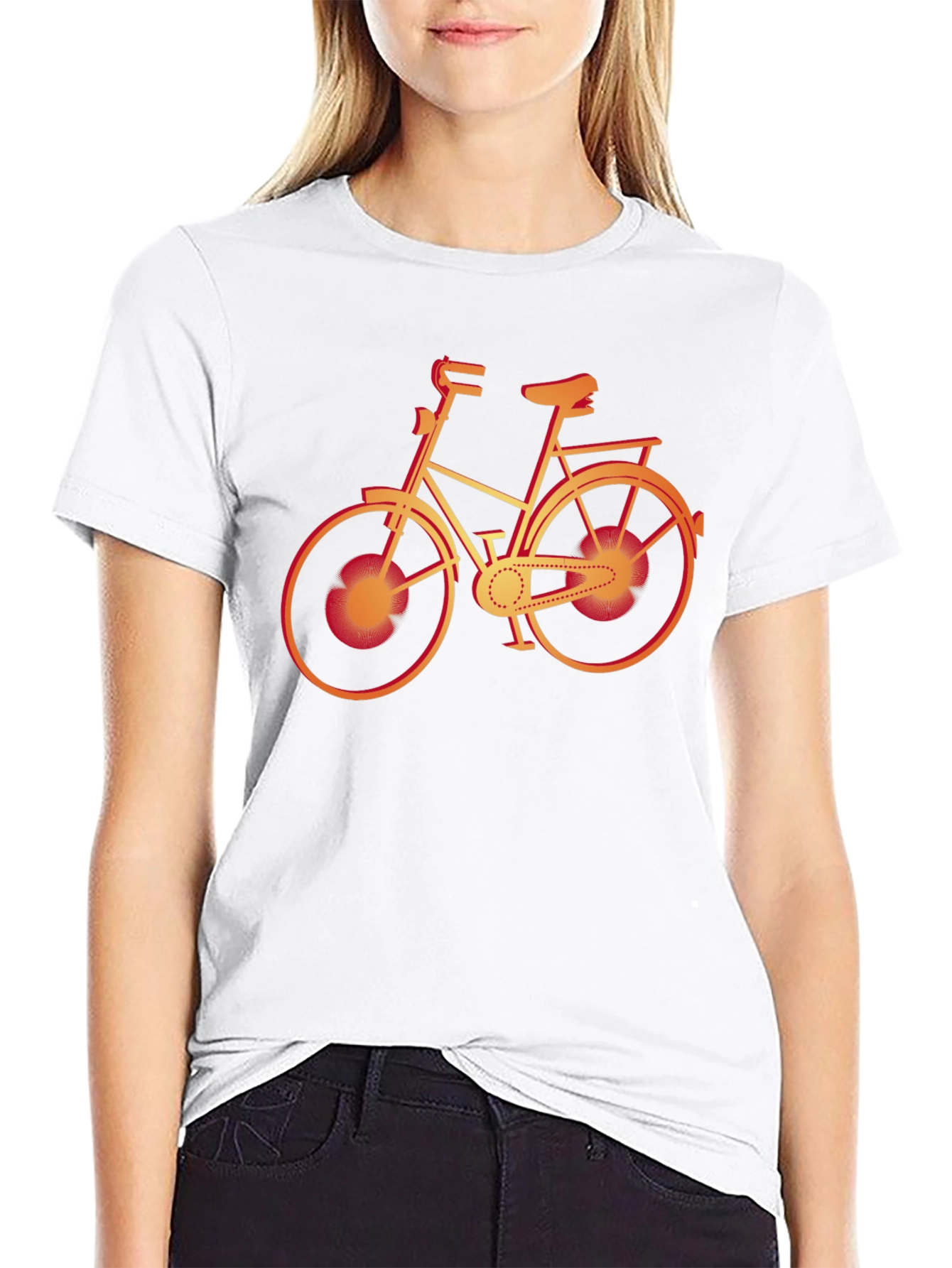 Mens Black T-Shirt with Bicycle Graphic