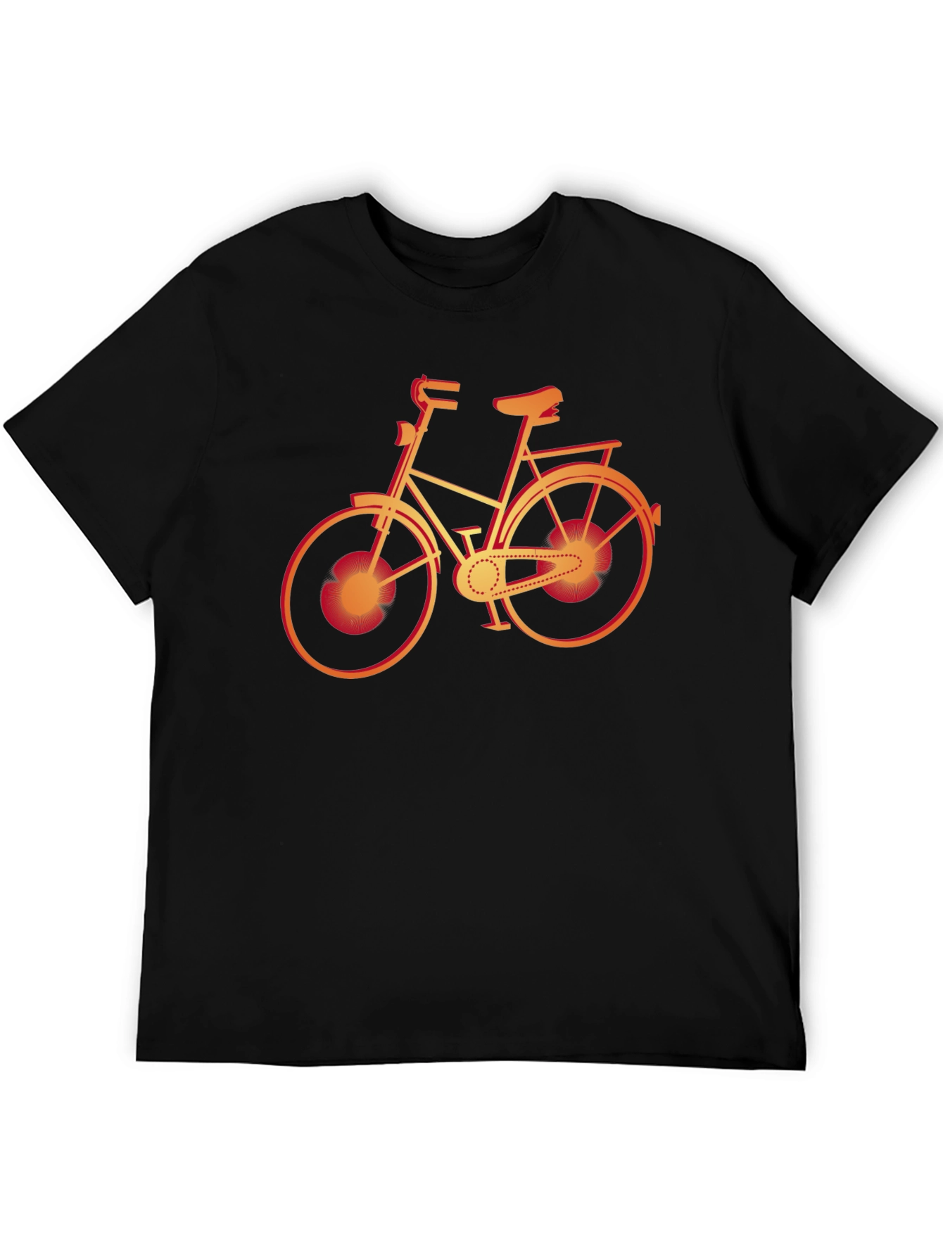 Mens Black T-Shirt with Bicycle Graphic