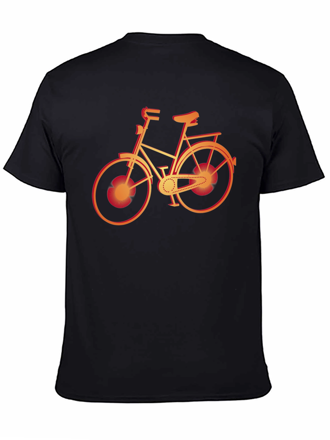 Mens Black T-Shirt with Bicycle Graphic
