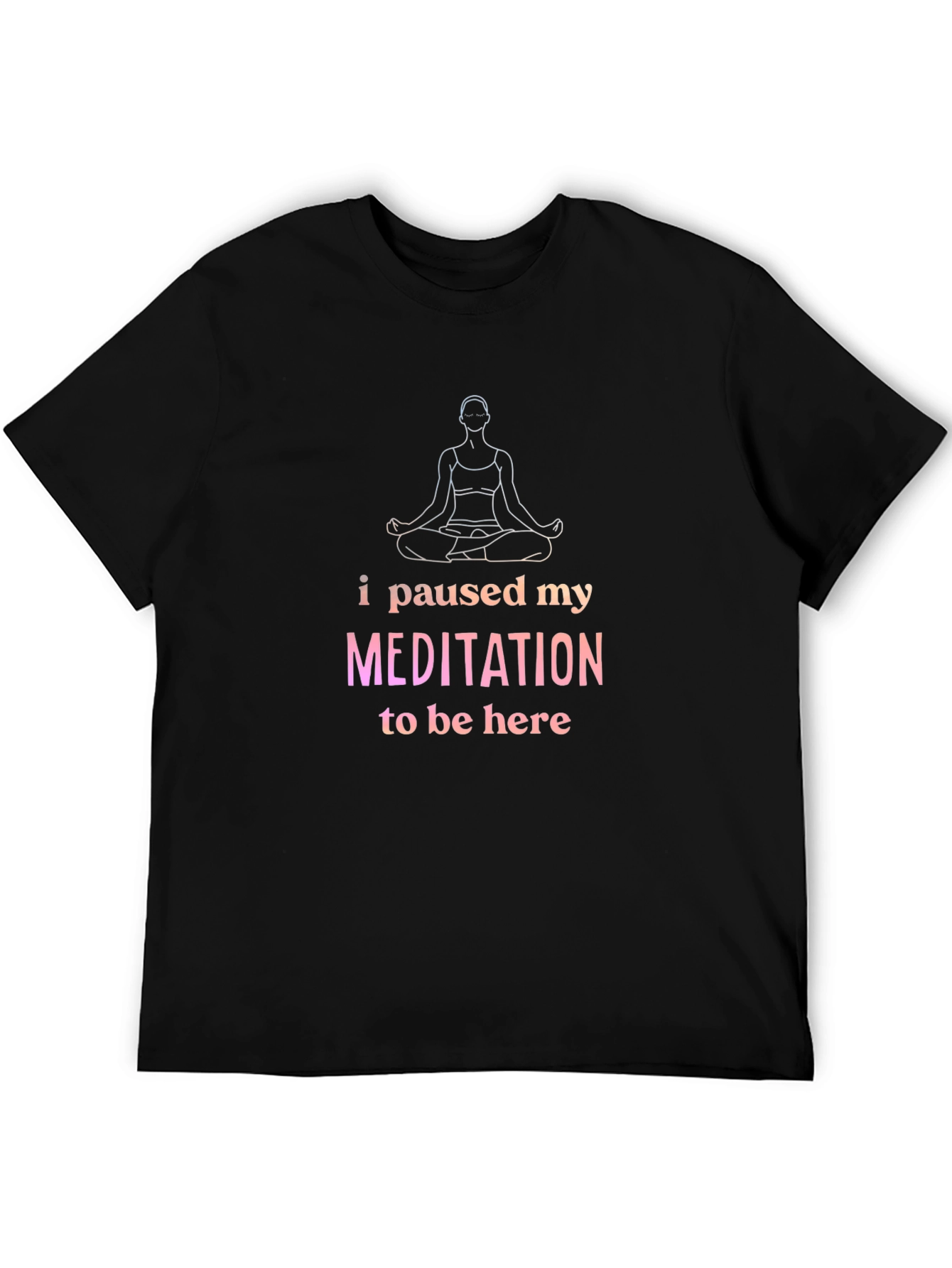 Meditation Pause Graphic Tee - Black Relaxed Fit