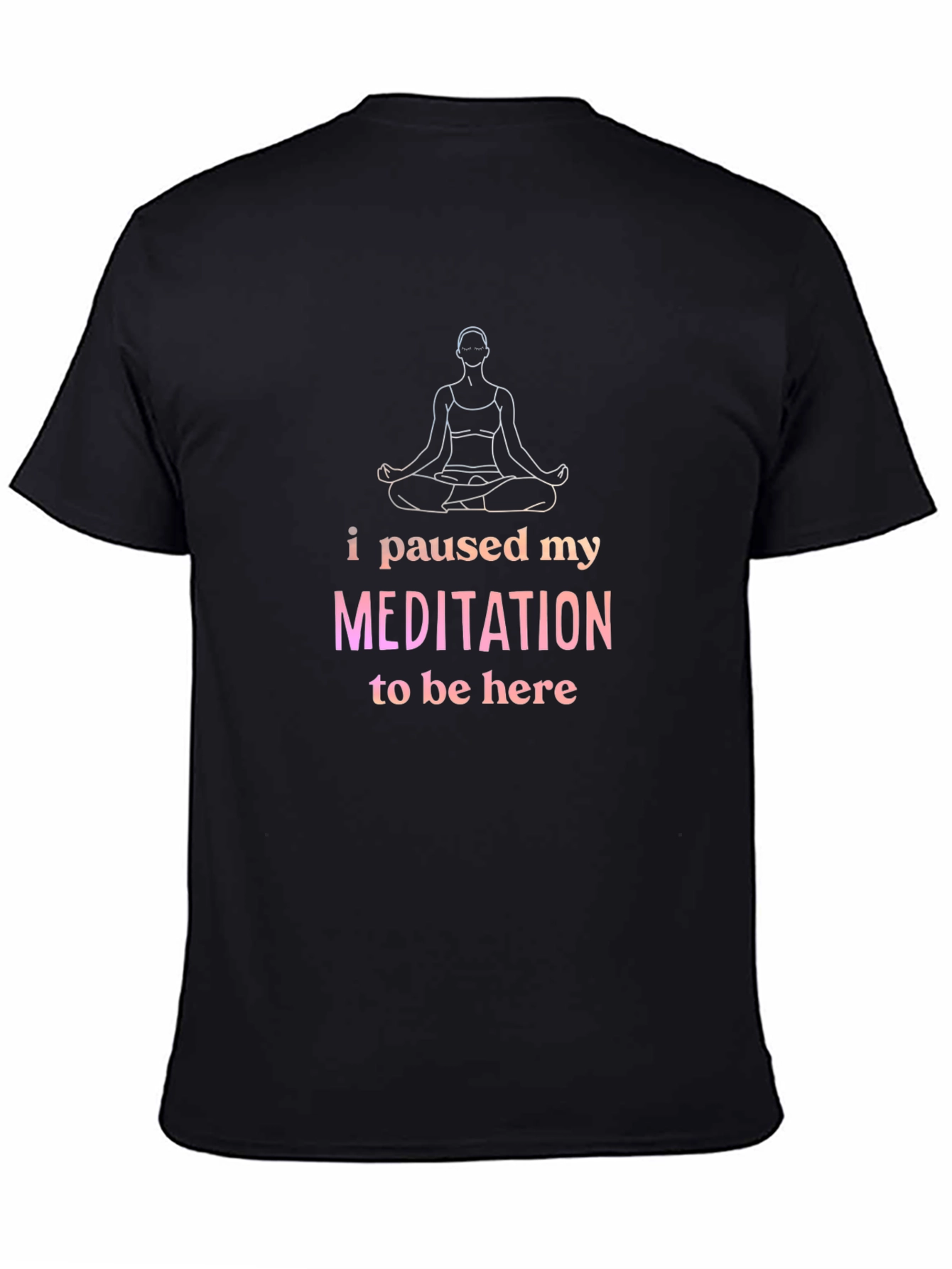 Meditation Pause Graphic Tee - Black Relaxed Fit