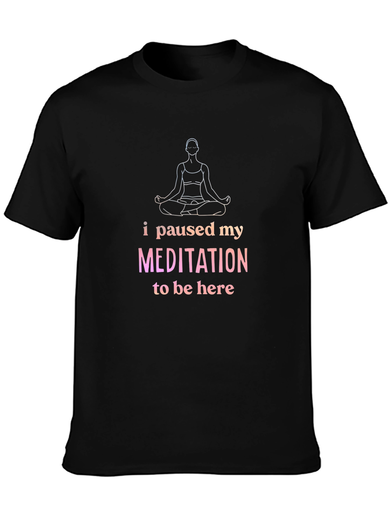 Meditation Pause Graphic Tee - Black Relaxed Fit