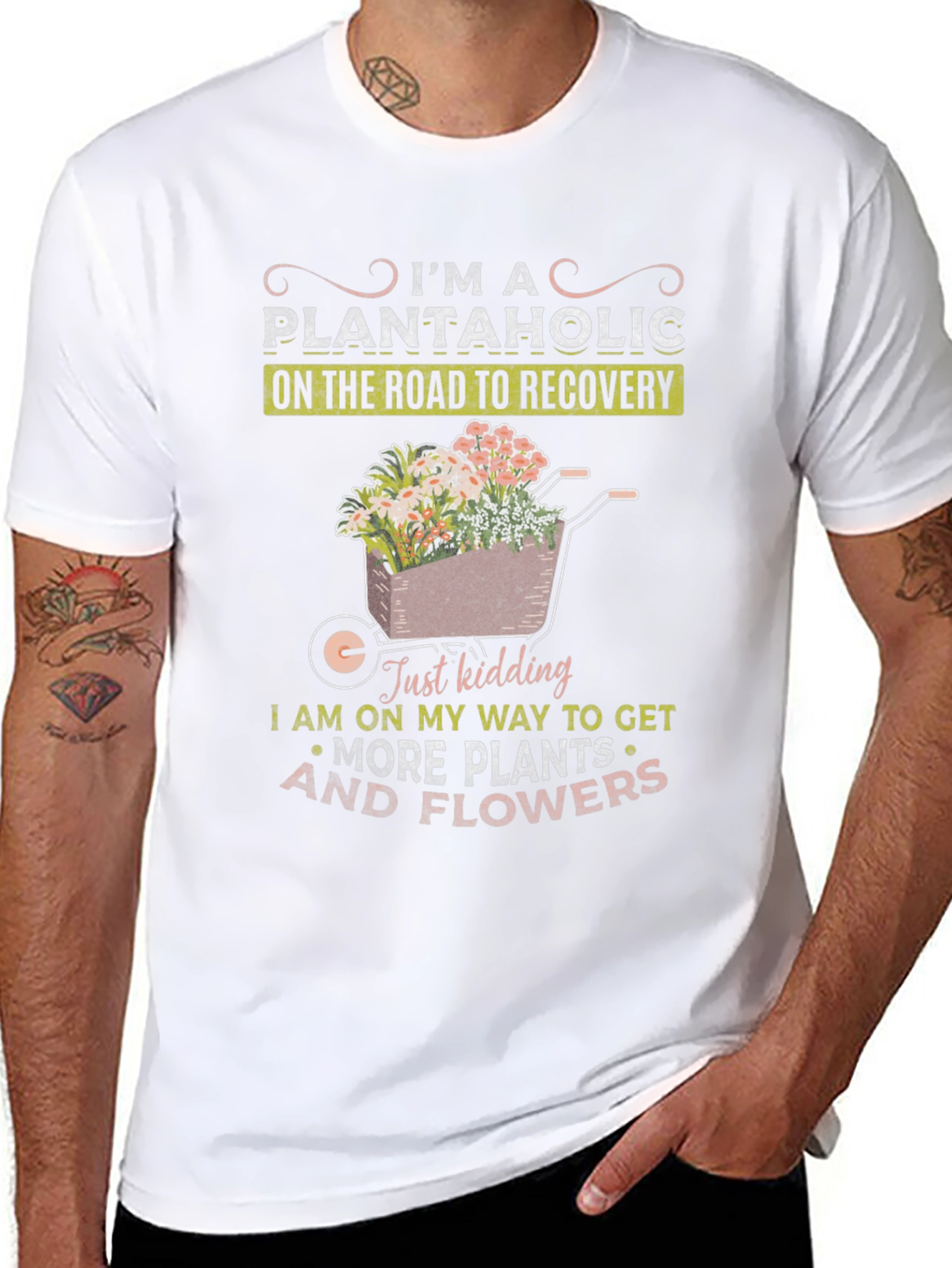 Plantaholic Graphic T-Shirt - Gardening Humor Tee