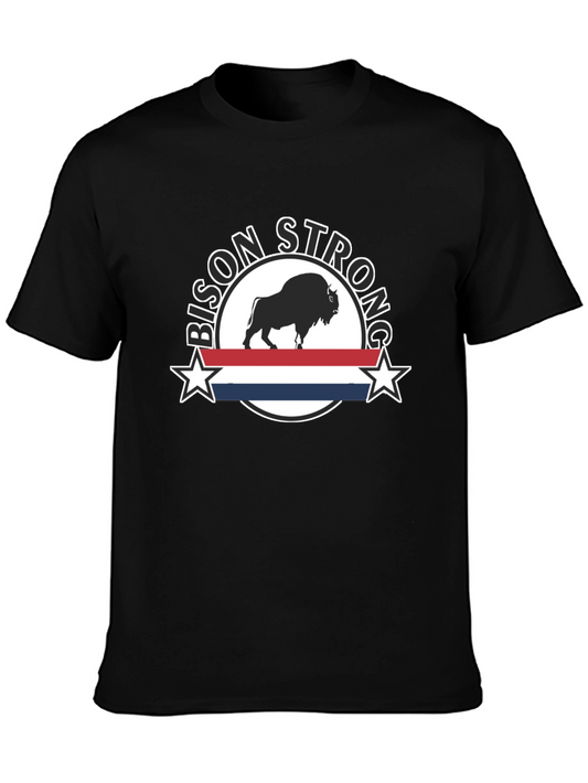 Bison Strong Graphic Tee - Black Unisex T-Shirt