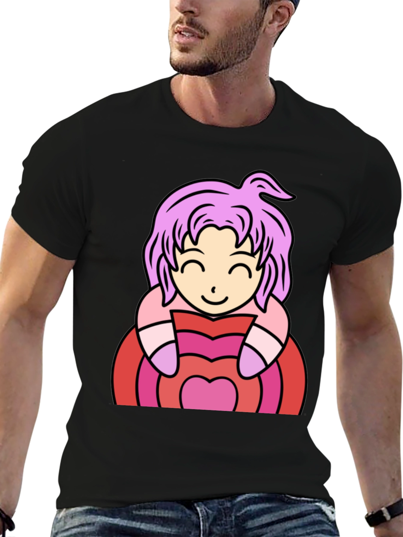Anime Girl Heart T-Shirt - Cute & Stylish
