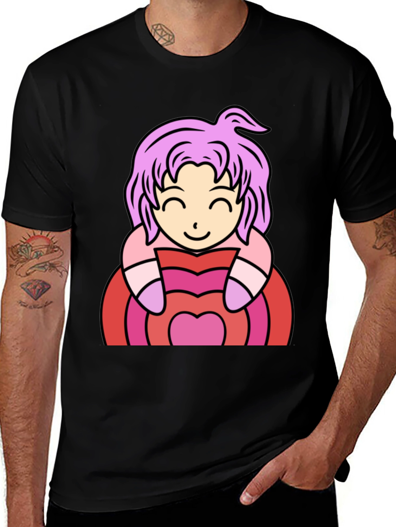 Anime Girl Heart T-Shirt - Cute & Stylish