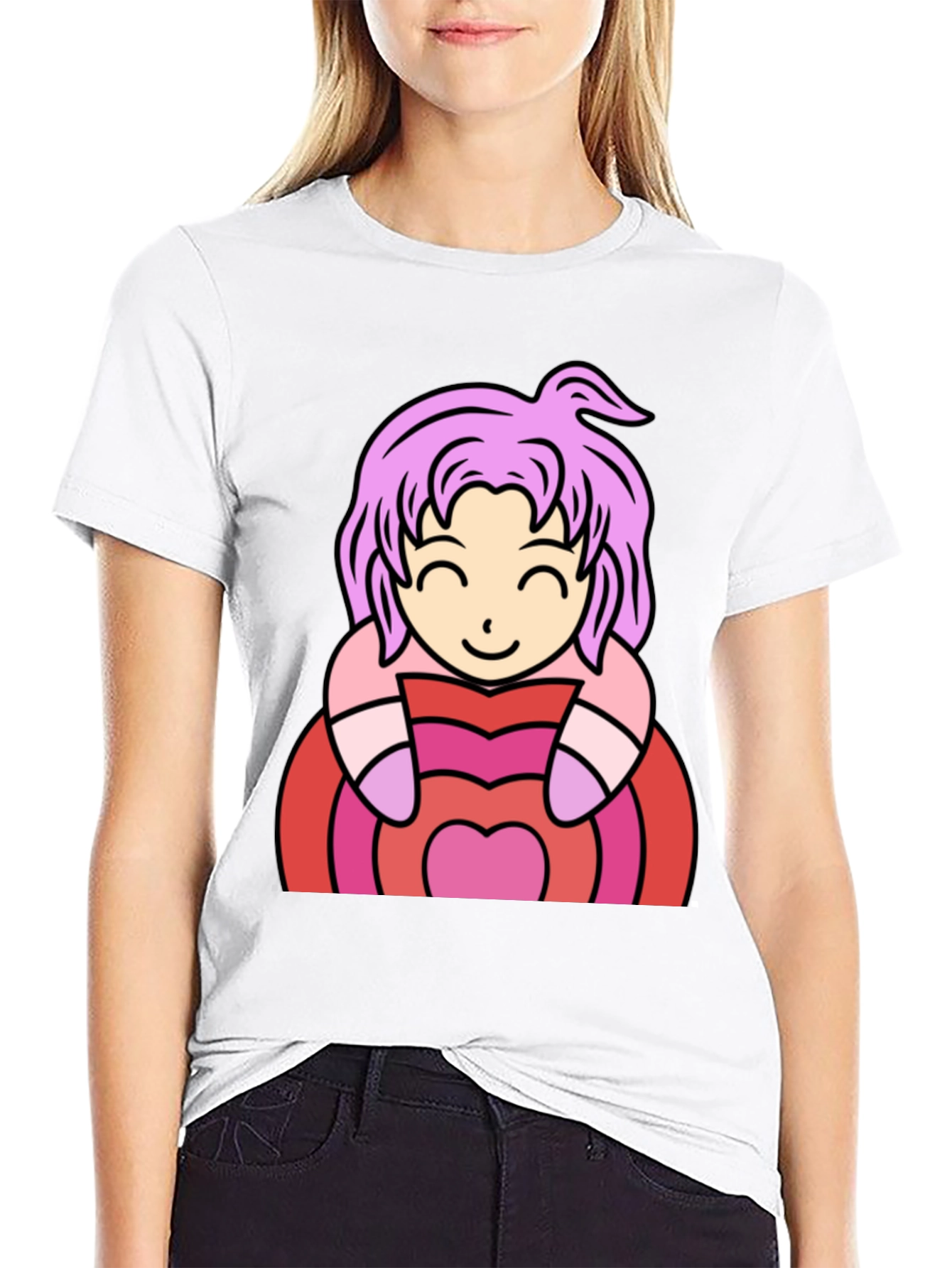 Anime Girl Heart T-Shirt - Cute & Stylish