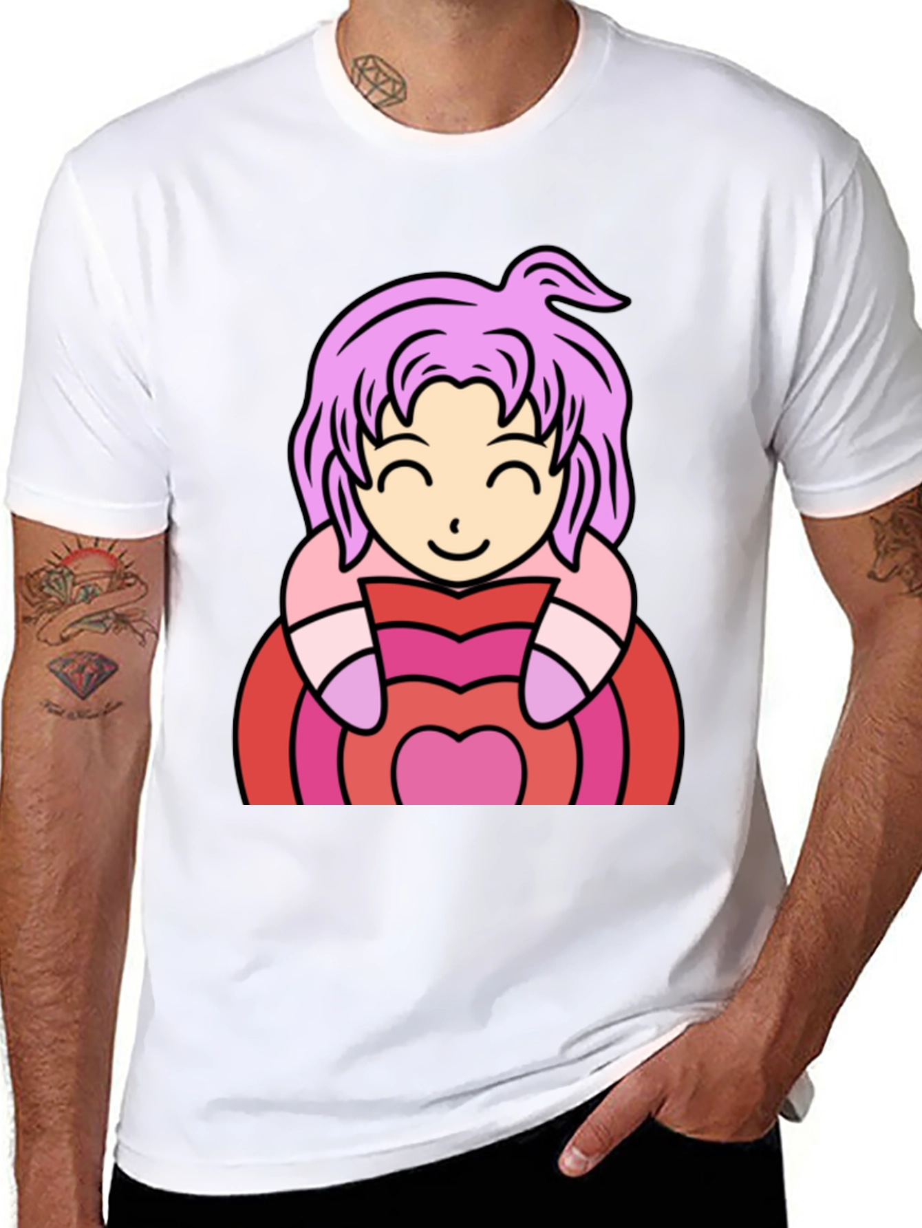 Anime Girl Heart T-Shirt - Cute & Stylish