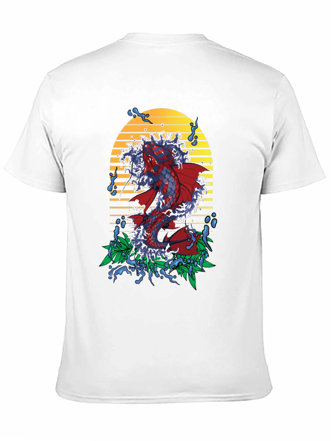 Koi Fish Graphic Tee - Mens Black T-Shirt