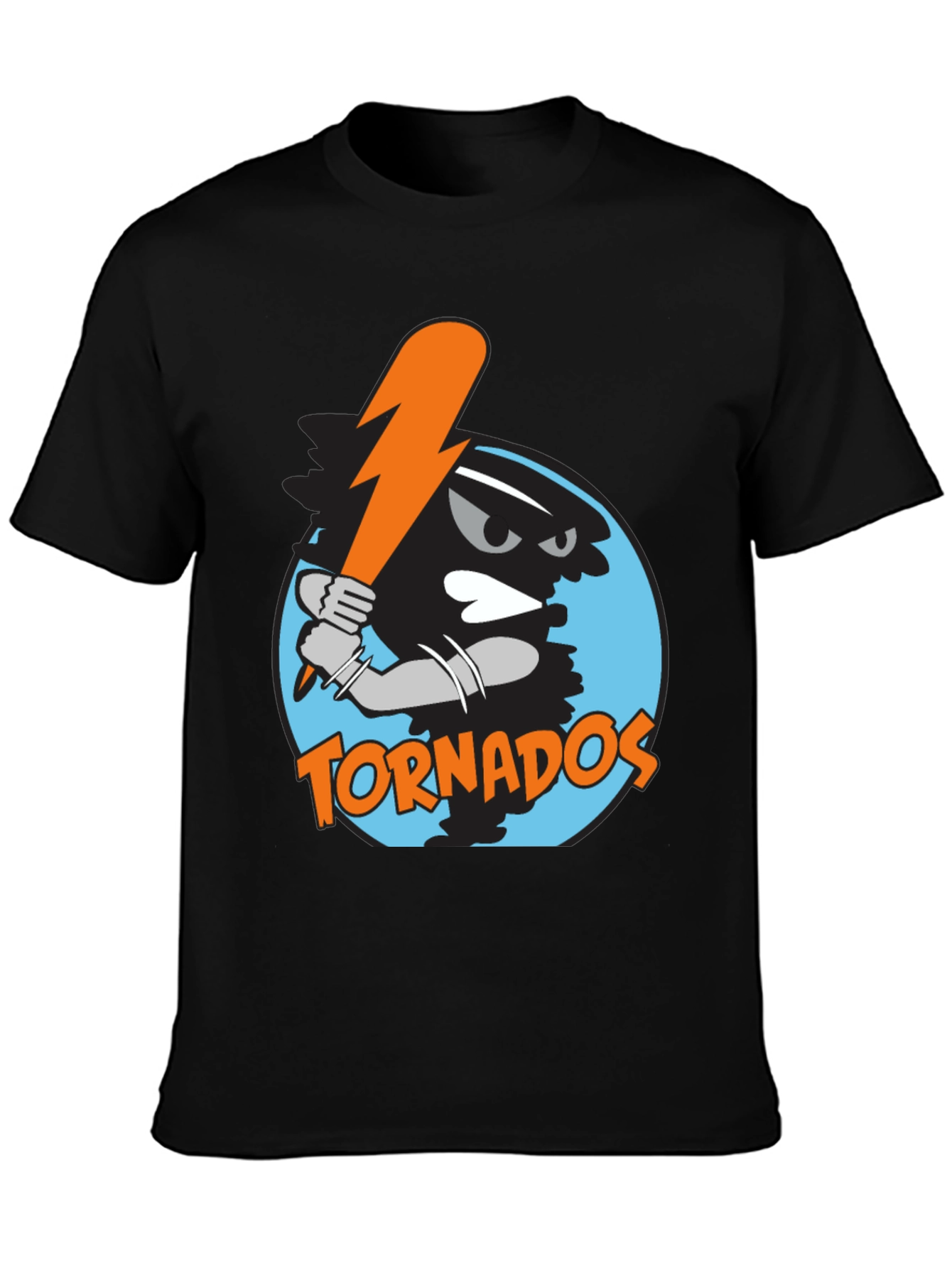 Tornadoes Baseball Graphic Tee - Black Cotton Shirt