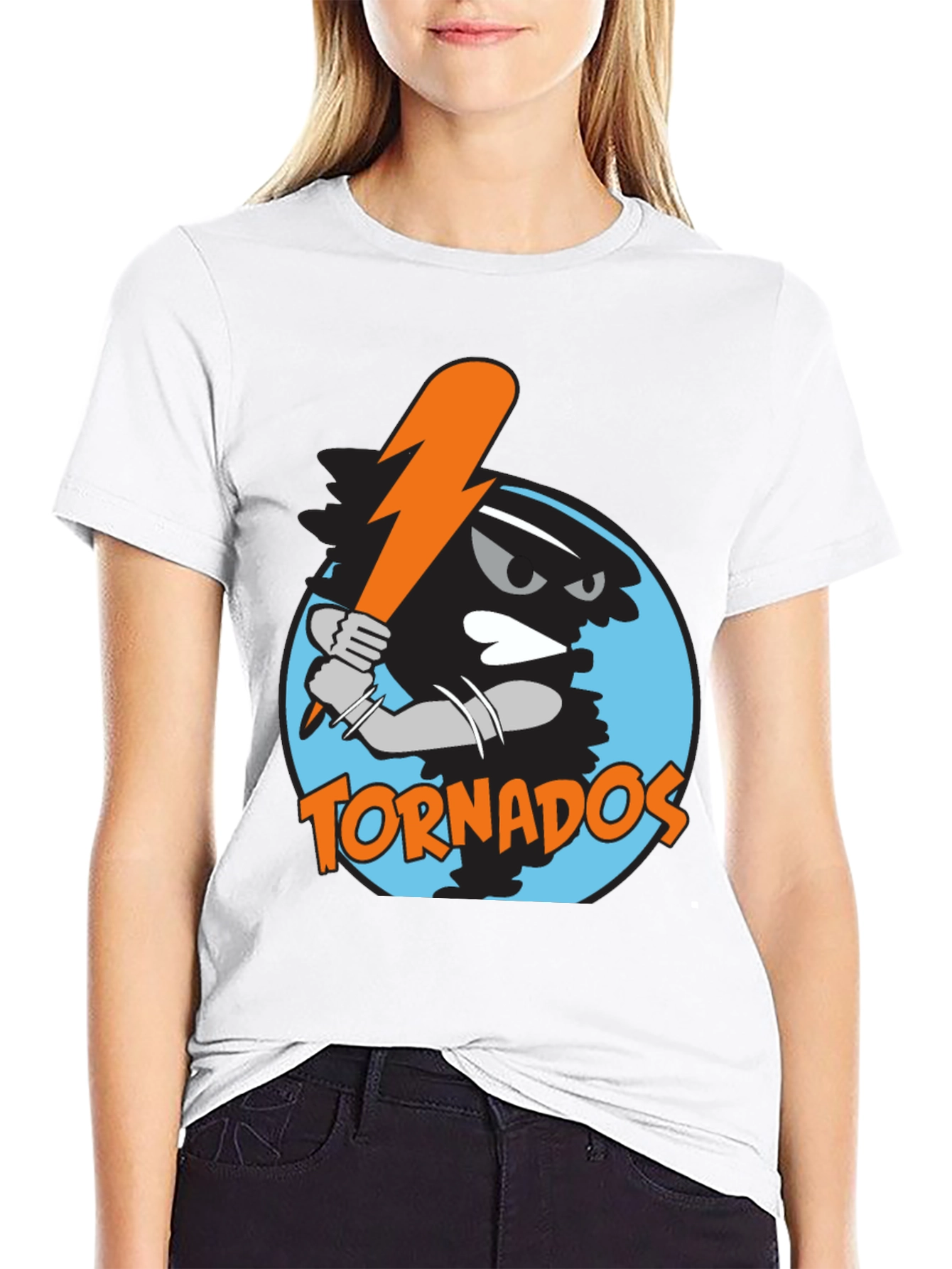 Tornadoes Baseball Graphic Tee - Black Cotton Shirt