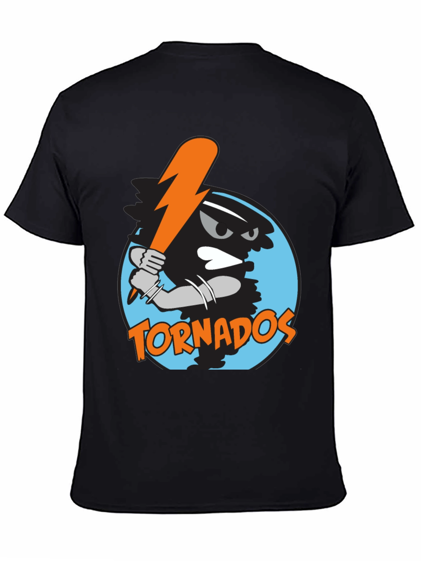 Tornadoes Baseball Graphic Tee - Black Cotton Shirt