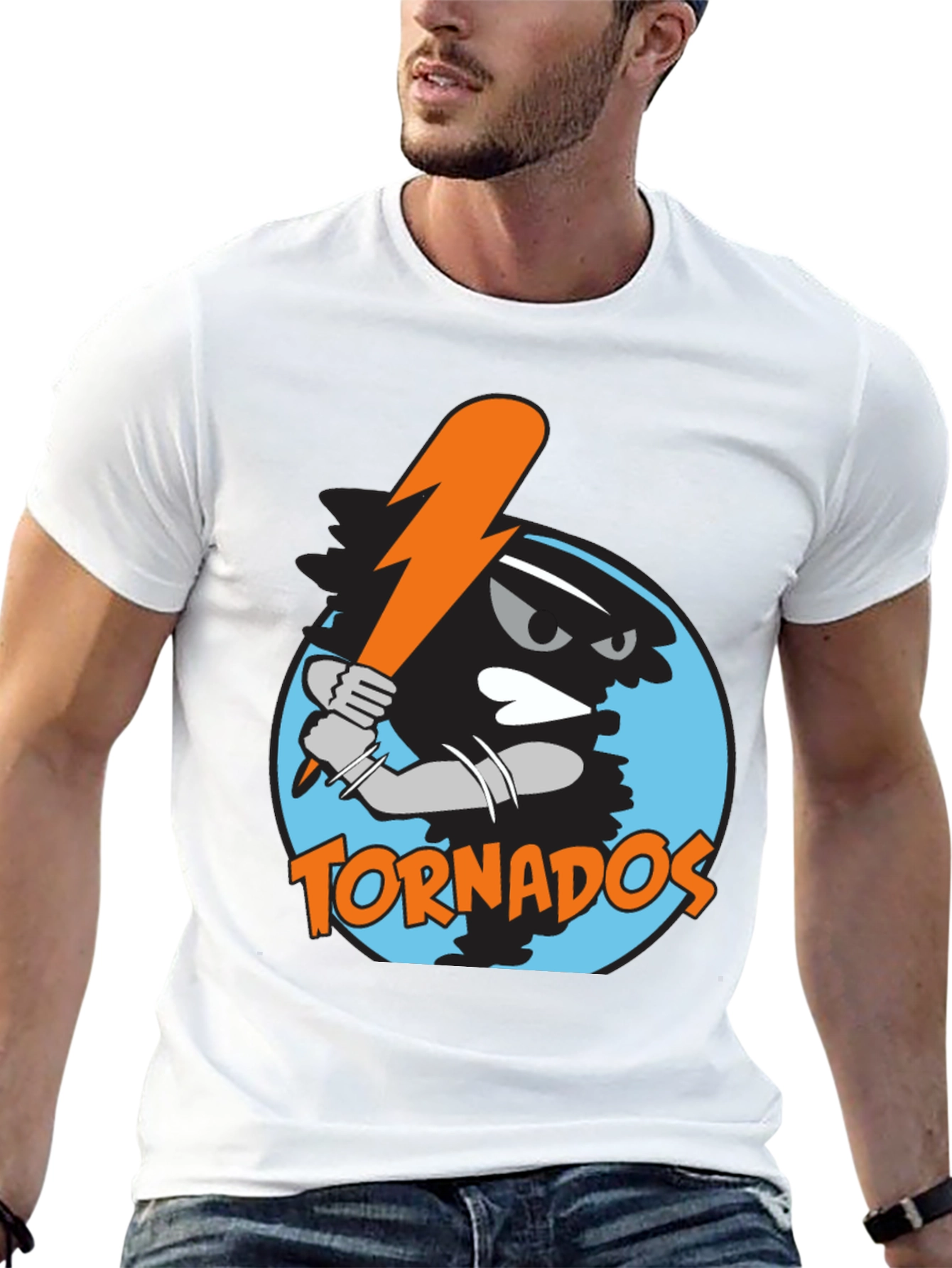 Tornadoes Baseball Graphic Tee - Black Cotton Shirt