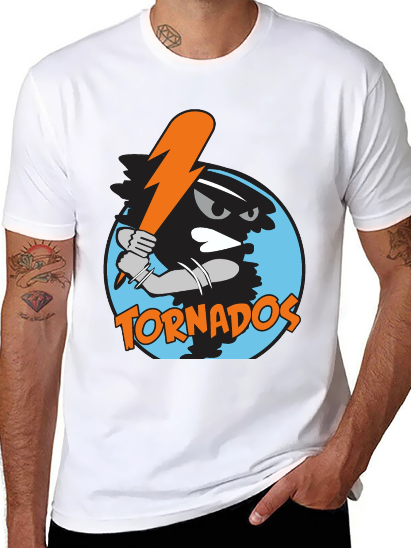 Tornadoes Baseball Graphic Tee - Black Cotton Shirt