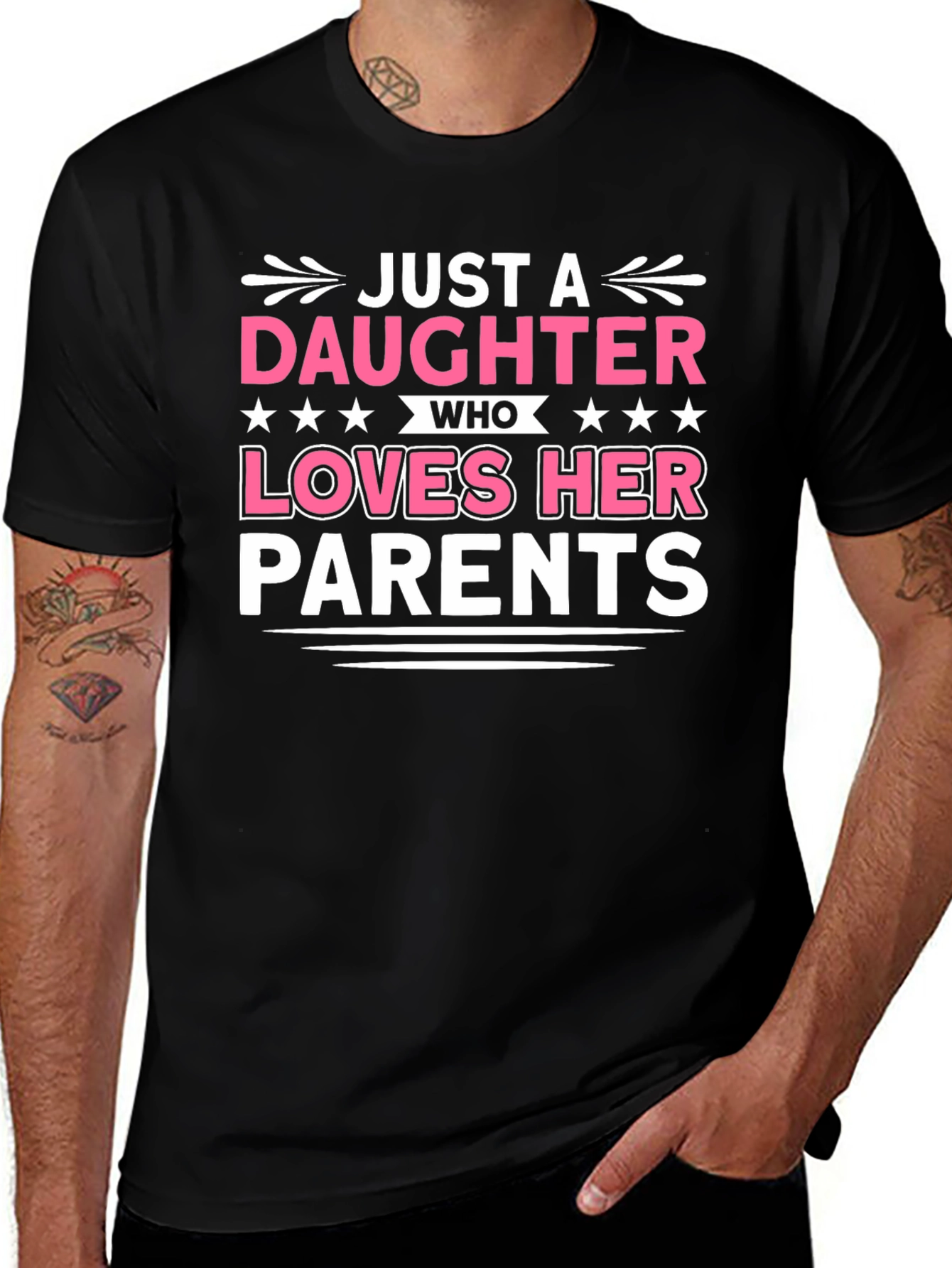 Daughter Loves Parents Graphic T-Shirt