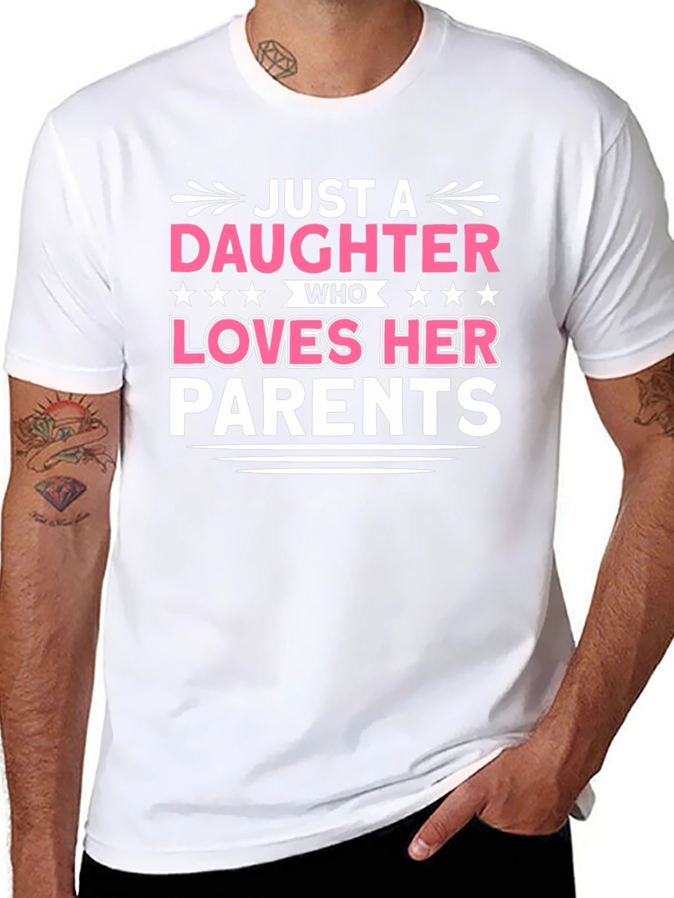 Daughter Loves Parents Graphic T-Shirt