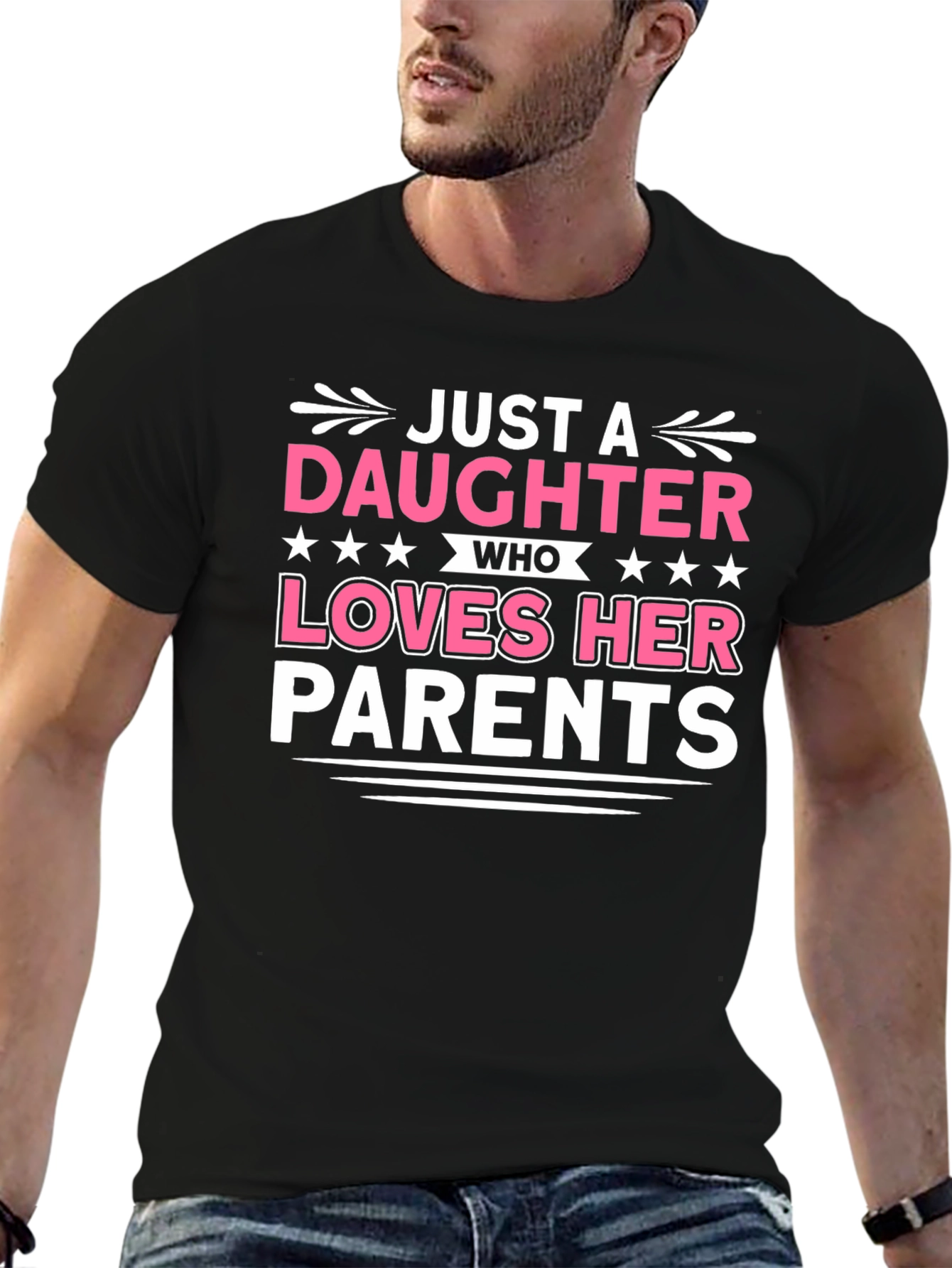 Daughter Loves Parents Graphic T-Shirt