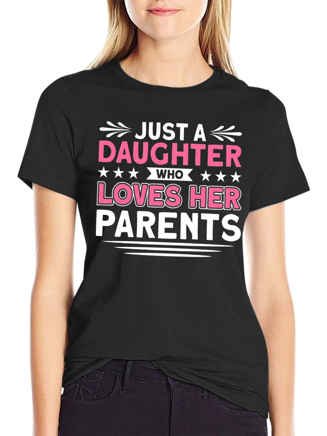 Daughter Loves Parents Graphic T-Shirt
