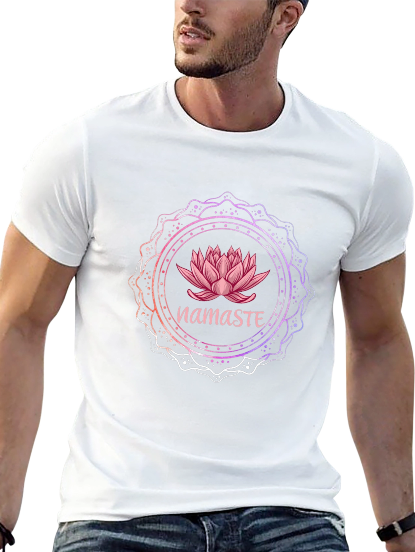Namaste Lotus Graphic Black T-Shirt