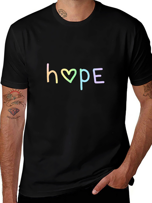 Hopeful Rainbow Graphic Tee - Black