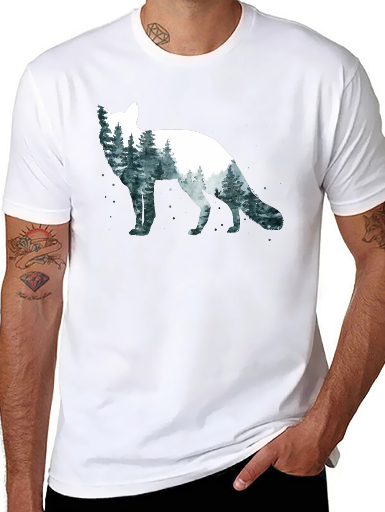 Fox Forest Graphic T-Shirt - Nature Lover Tee